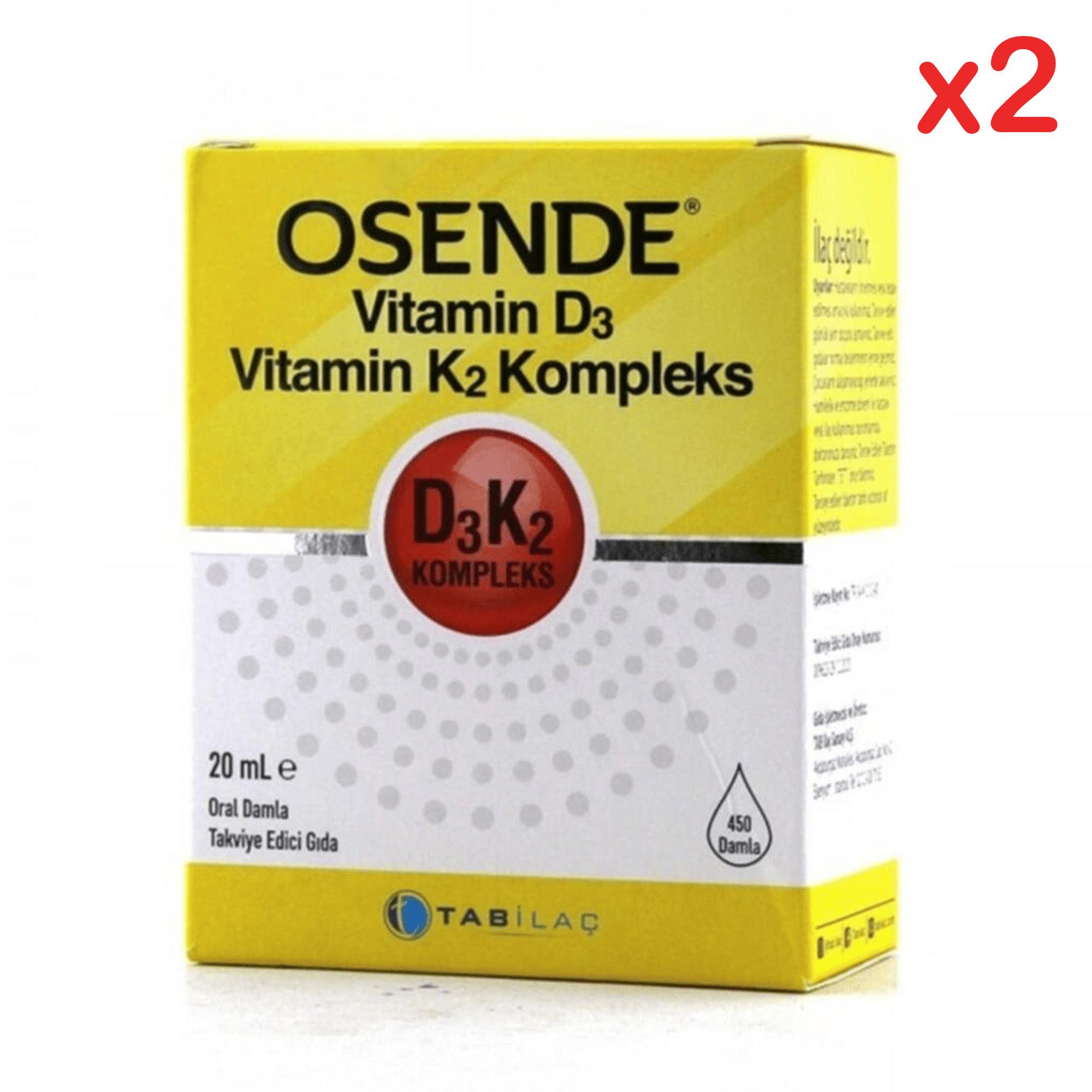 Osende D3K2 Complex Damla 20 ml 2 Adet