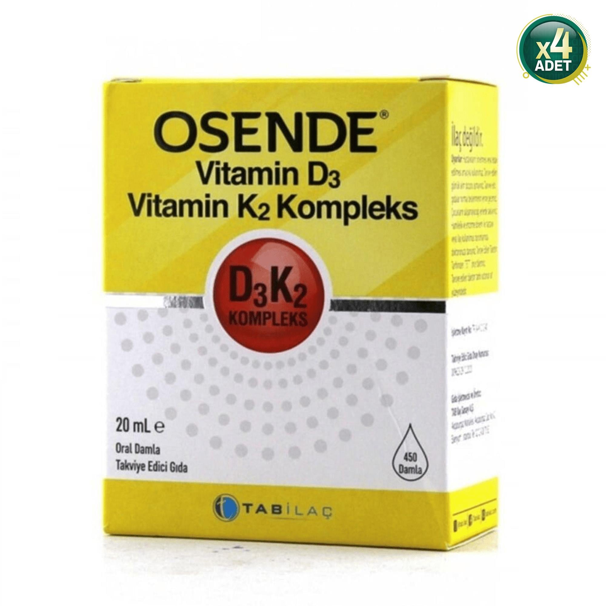 Osende D3K2 Complex Damla 20 ml 4 Adet