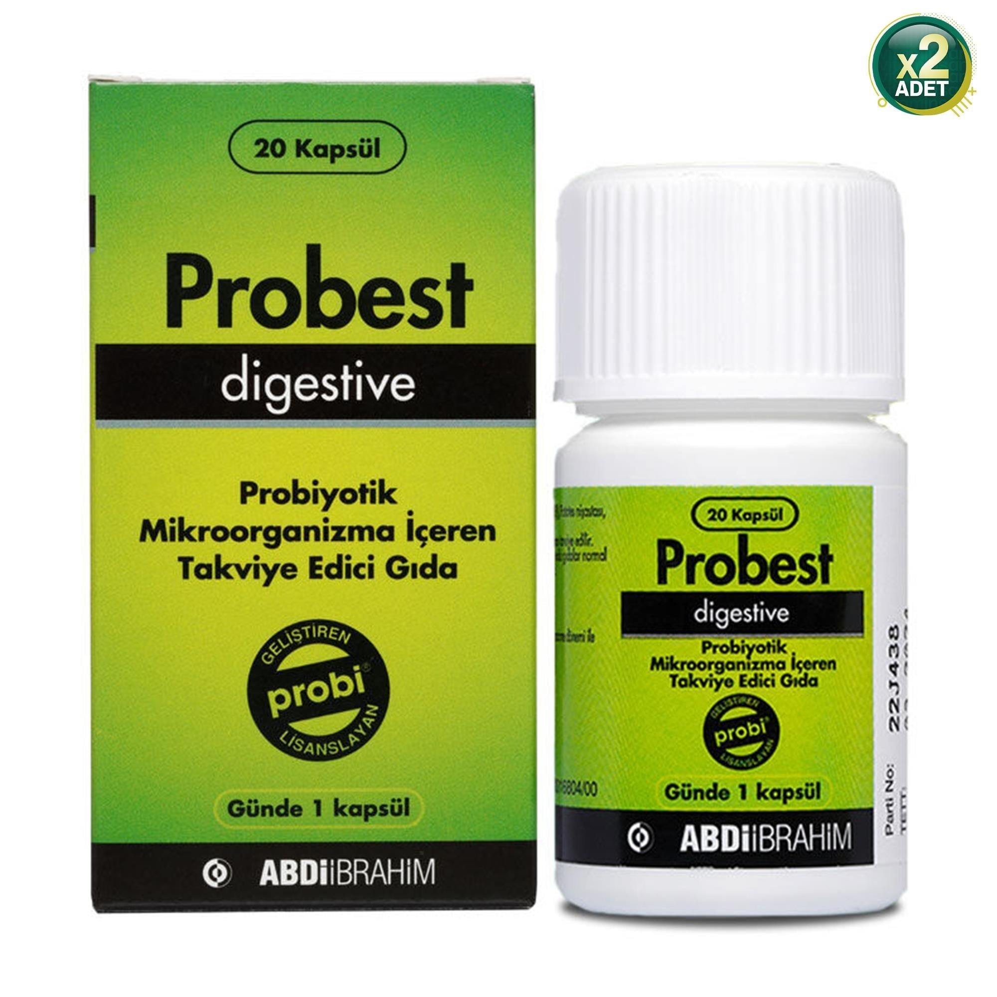 Probest Digestive Probiyotik Takviye Edici Gıda 20 Kapsül 2 Adet
