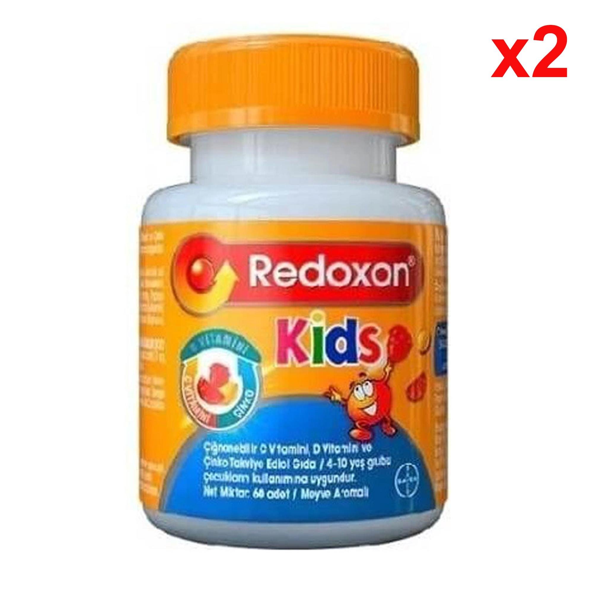 Redoxon Kids C Vitamini D Vitamini ve Çinko İçeren Çiğnenebilir Tablet 60 Adet 2 Adet