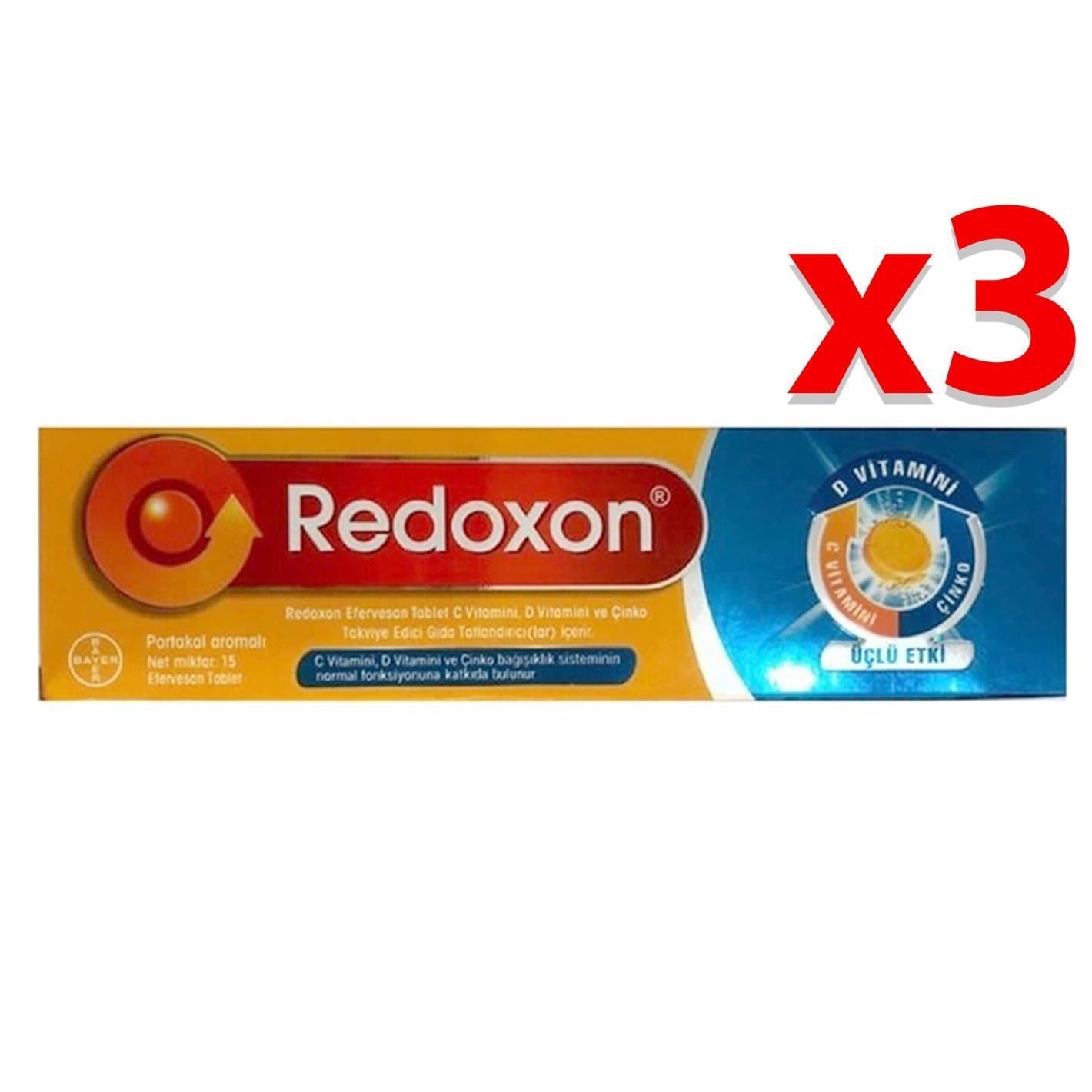 Redoxon Üçlü Etki 1 Takviye Edici Gıda 15 Efervesan Tablet 3 Adet