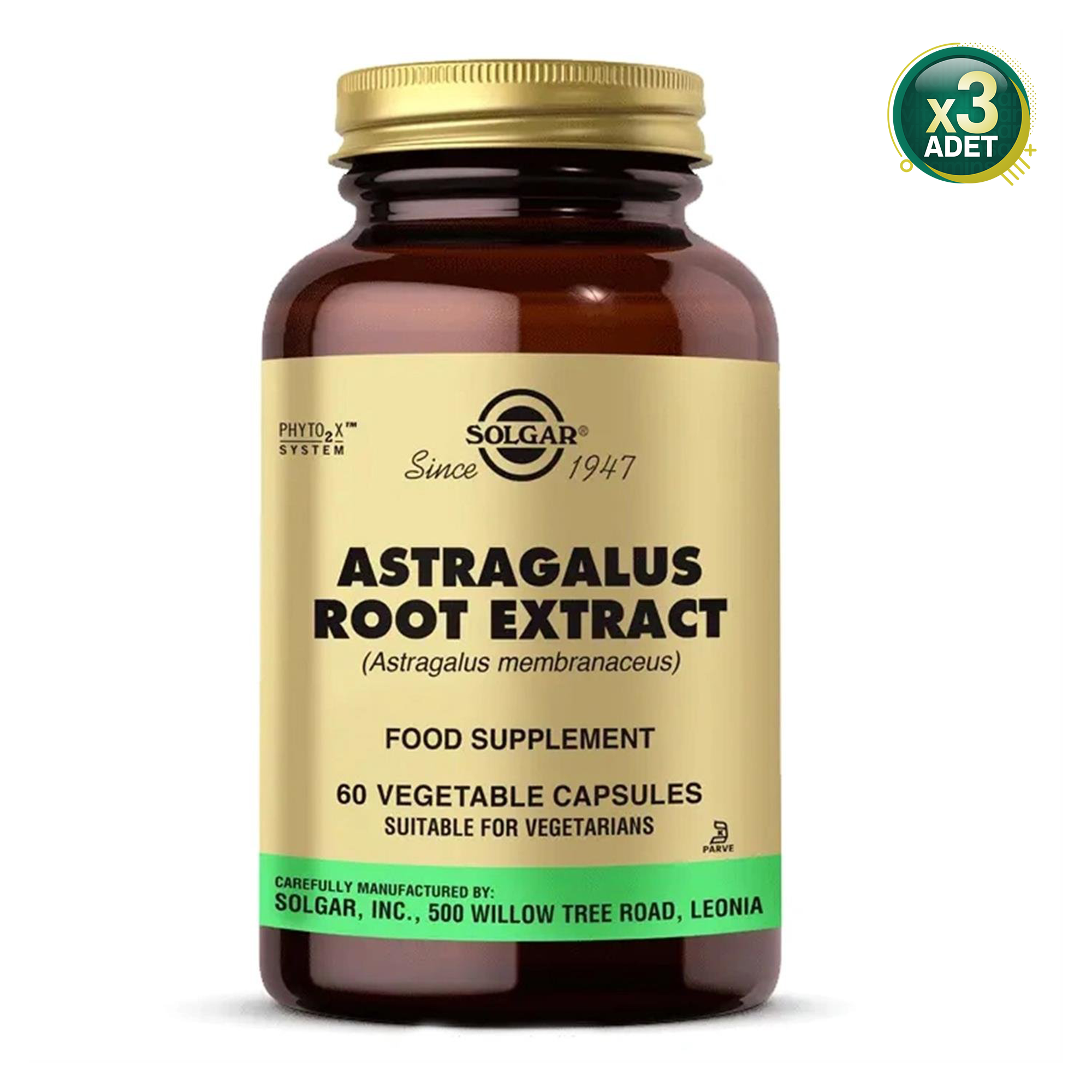 Solgar Astragalus Root Extract 60 Kapsül 3 Adet
