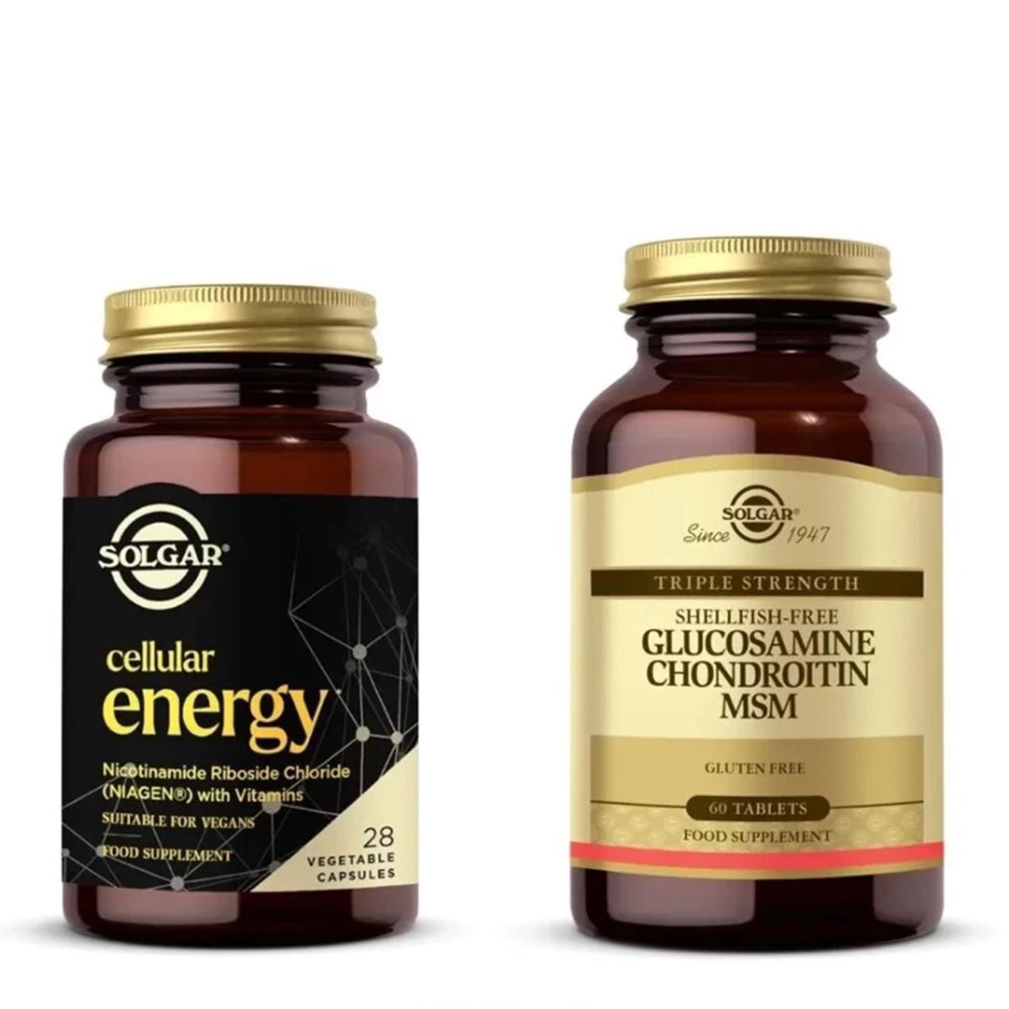 Solgar Cellular Energy 28 Kapsül + Glucosamine Chondroitin MSM 60 Tablet