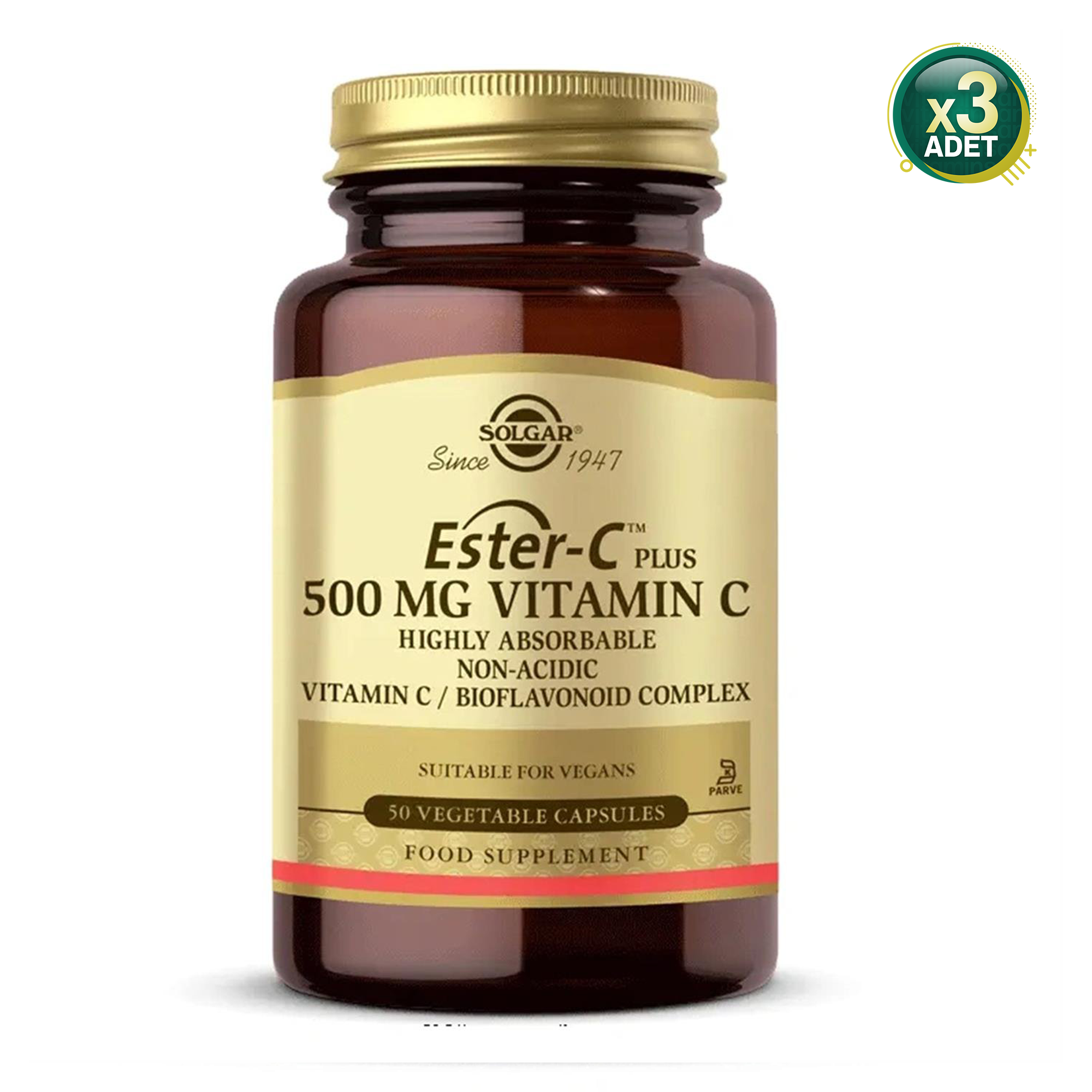 Solgar Ester-C Plus 500 mg 50 Kapsül 3 Adet