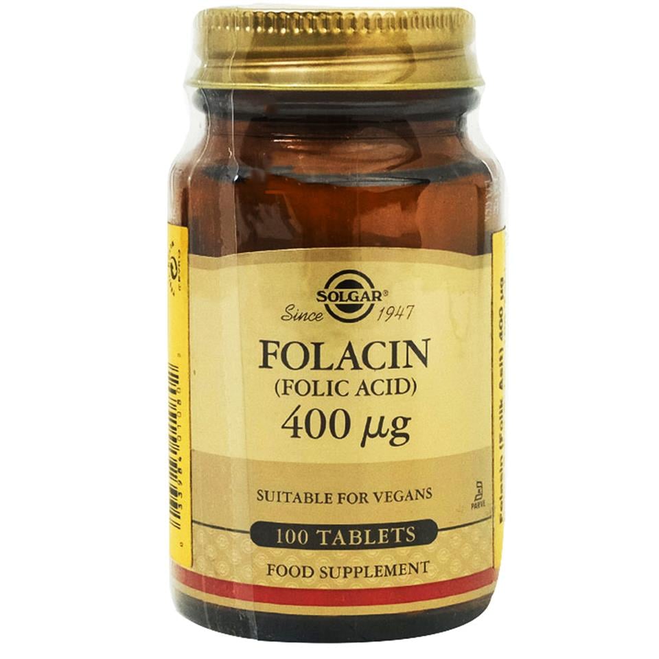 Solgar Folic Acid (Folacin) 400 Mcg 100 Tablet