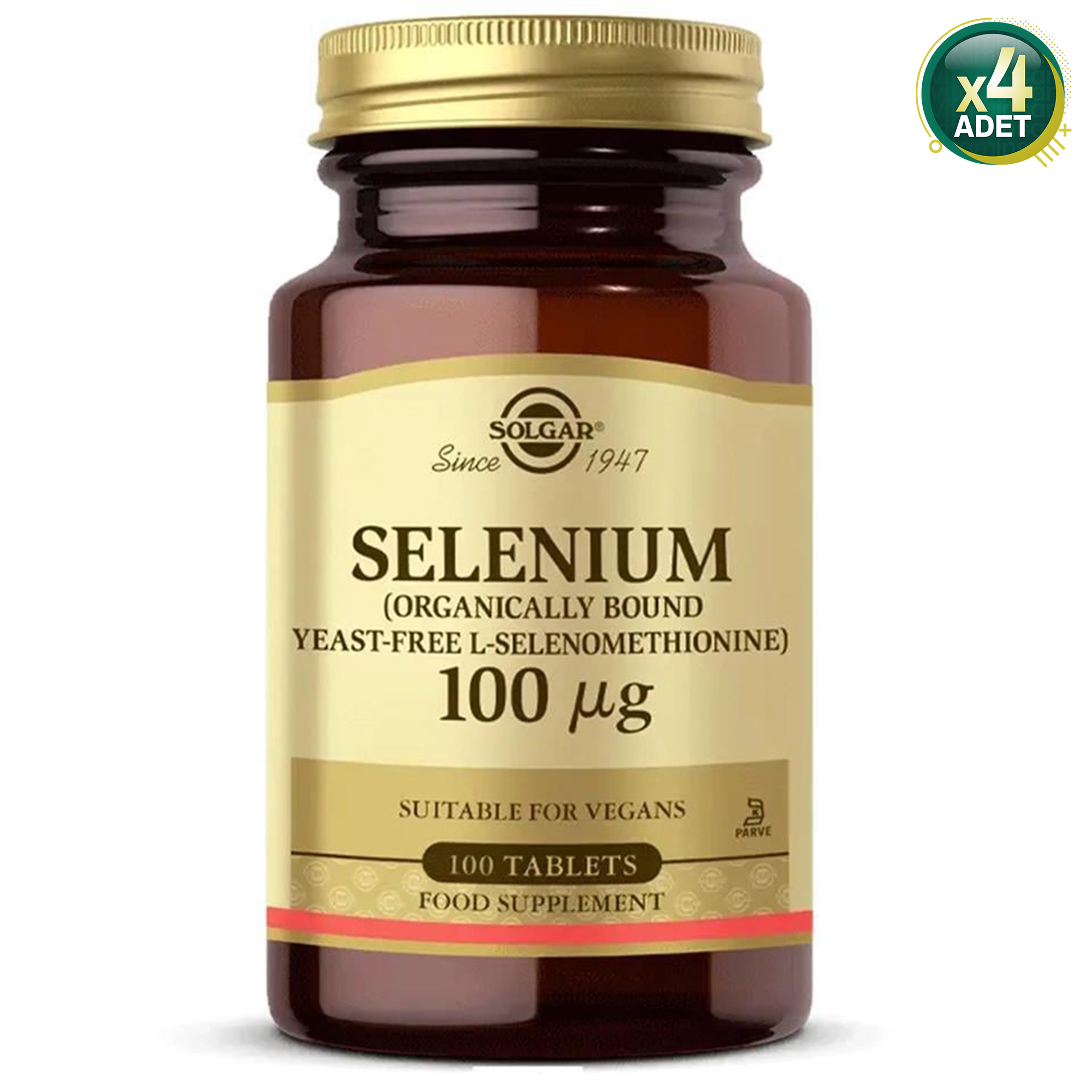Solgar Selenium 100 mcg 100 Tablet 4'lü