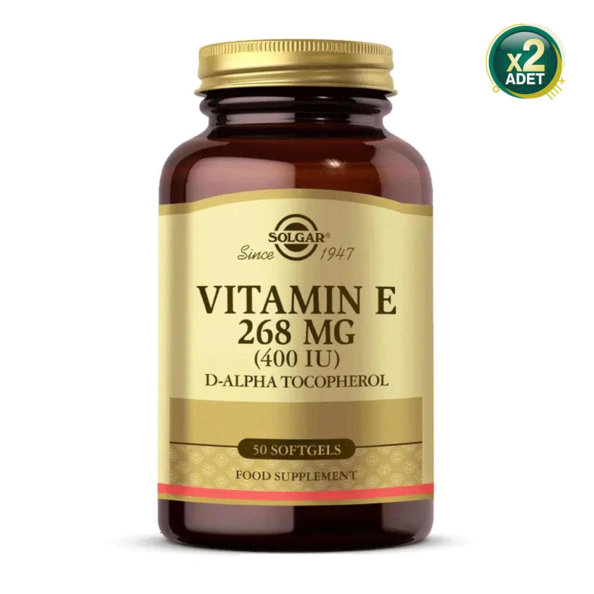 Solgar Vitamin E 400 IU 50 Yumuşak Jelatin Kapsül 2 Adet