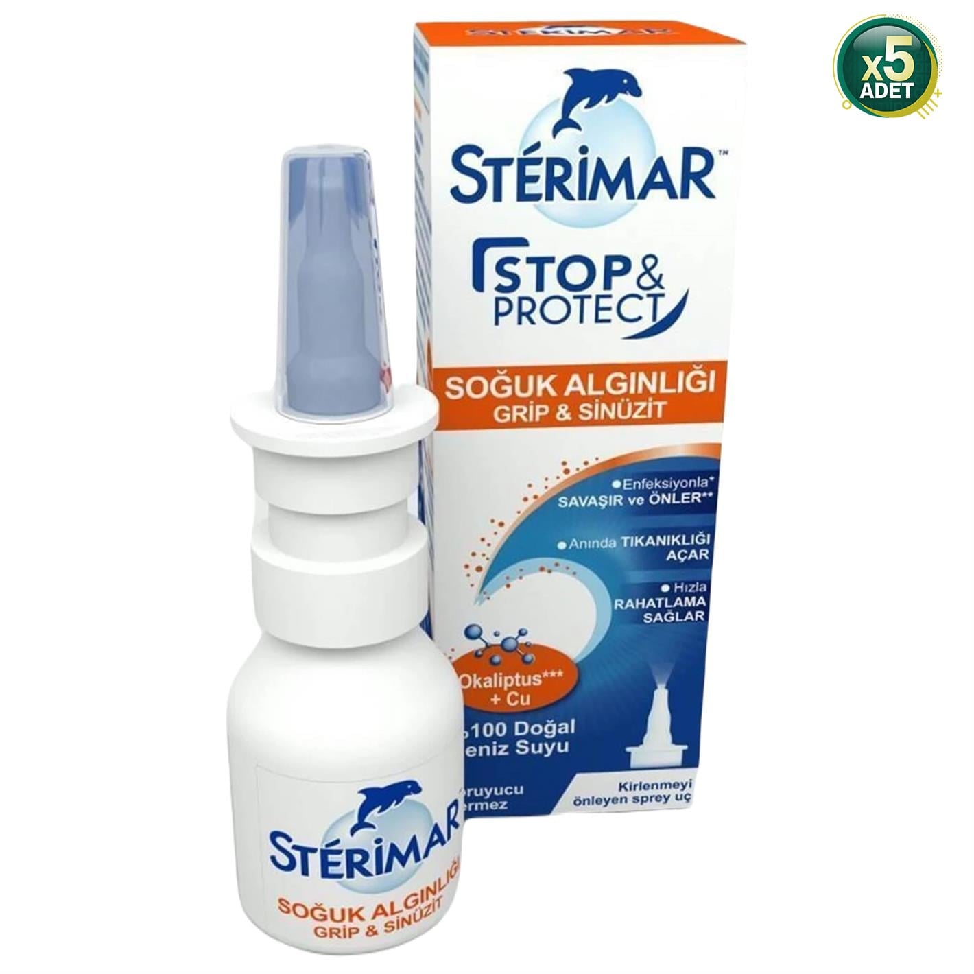 Sterimar Stop Protect Soğuk Algınlığı Burun Spreyi 20 ml 5 Adet