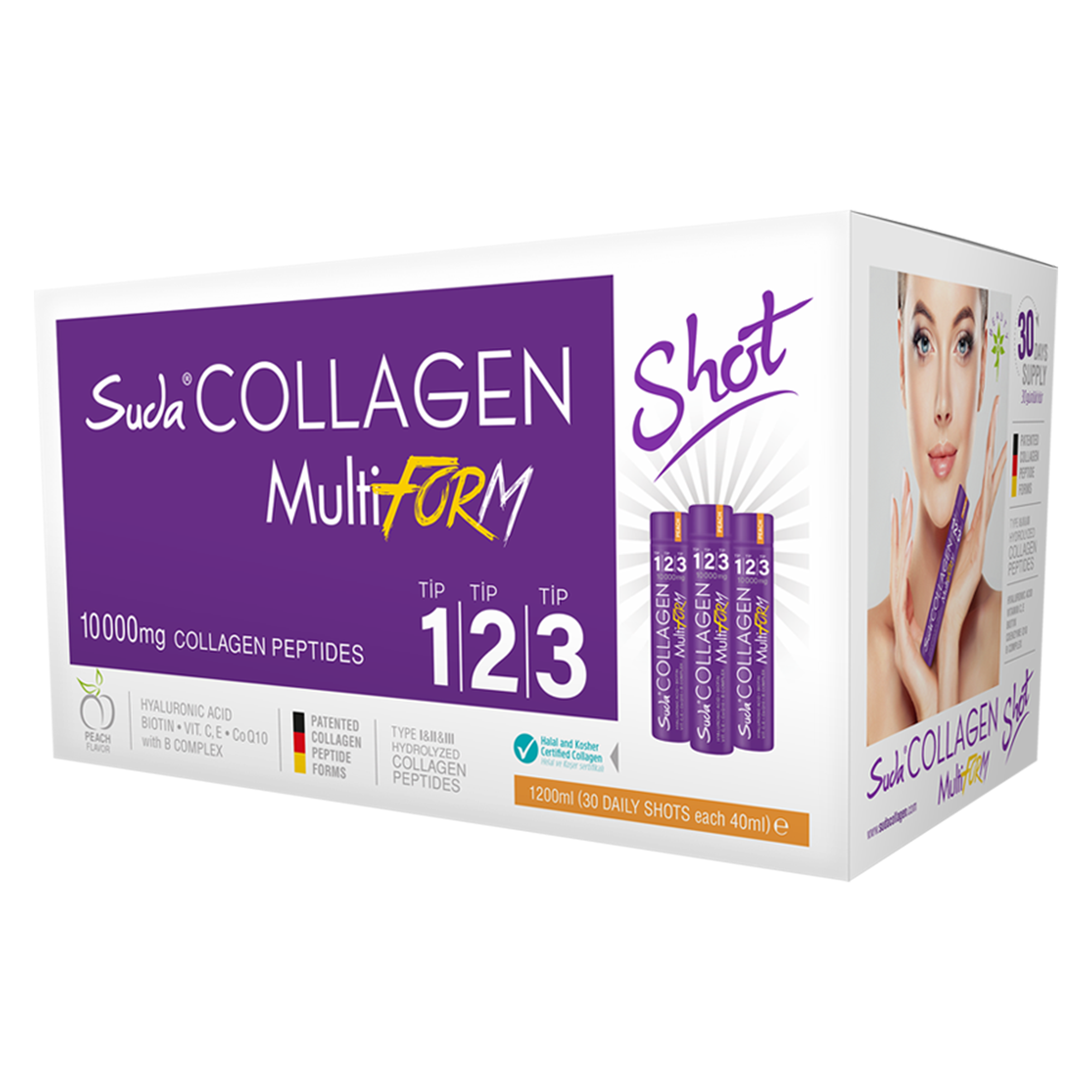 Suda Collagen Multiform Şeftali Aromalı 40 ml 30 Shot