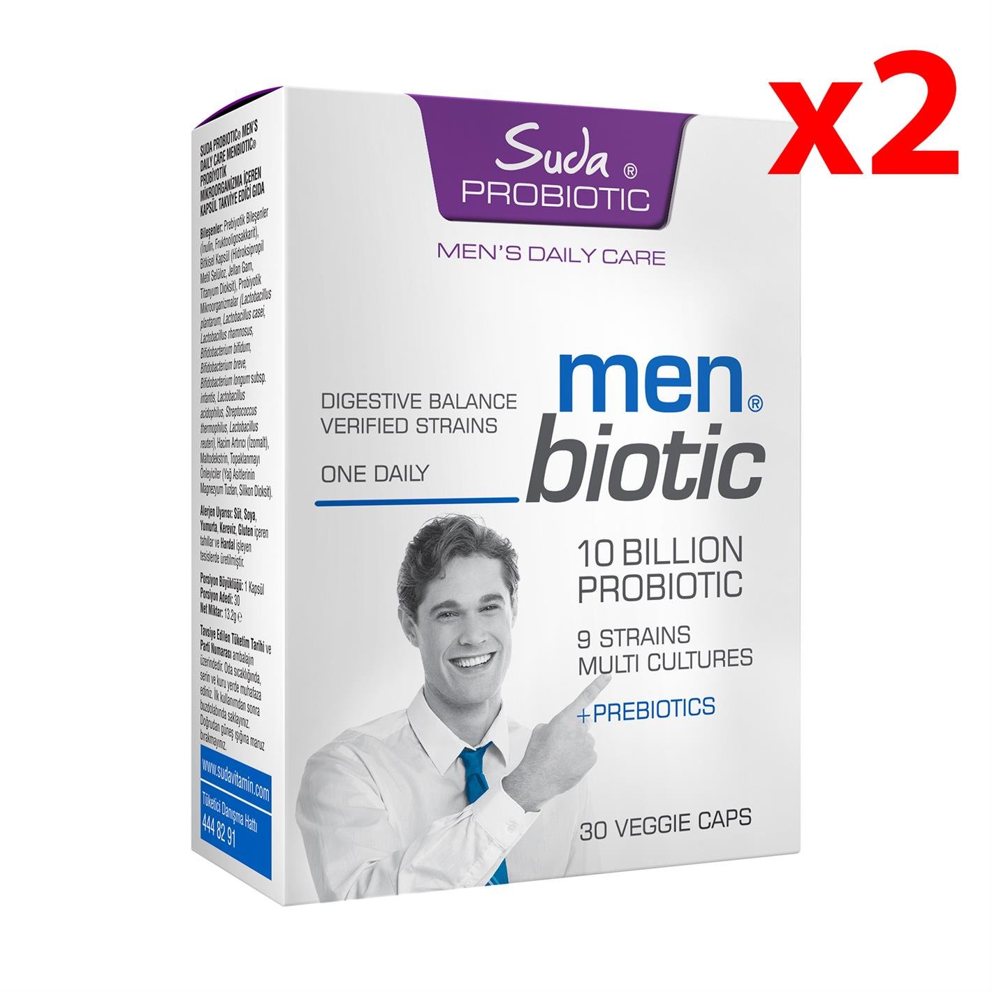 Suda Probiotic Men Daily Care Probiotics 30 Kapsül 2 Adet