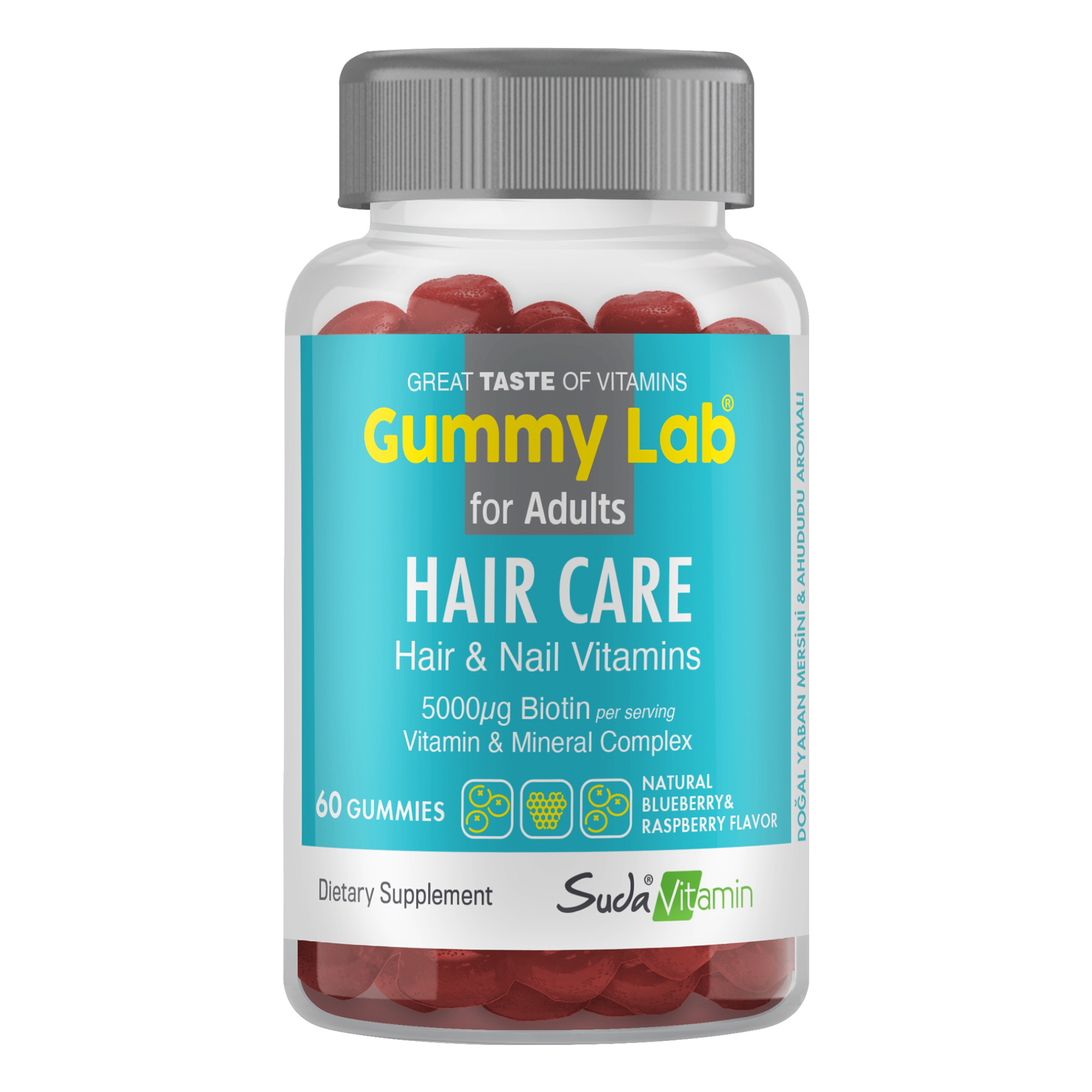 Suda Vitamin Gummy Lab Hair Care Vitamins For Adults 60 Gummies