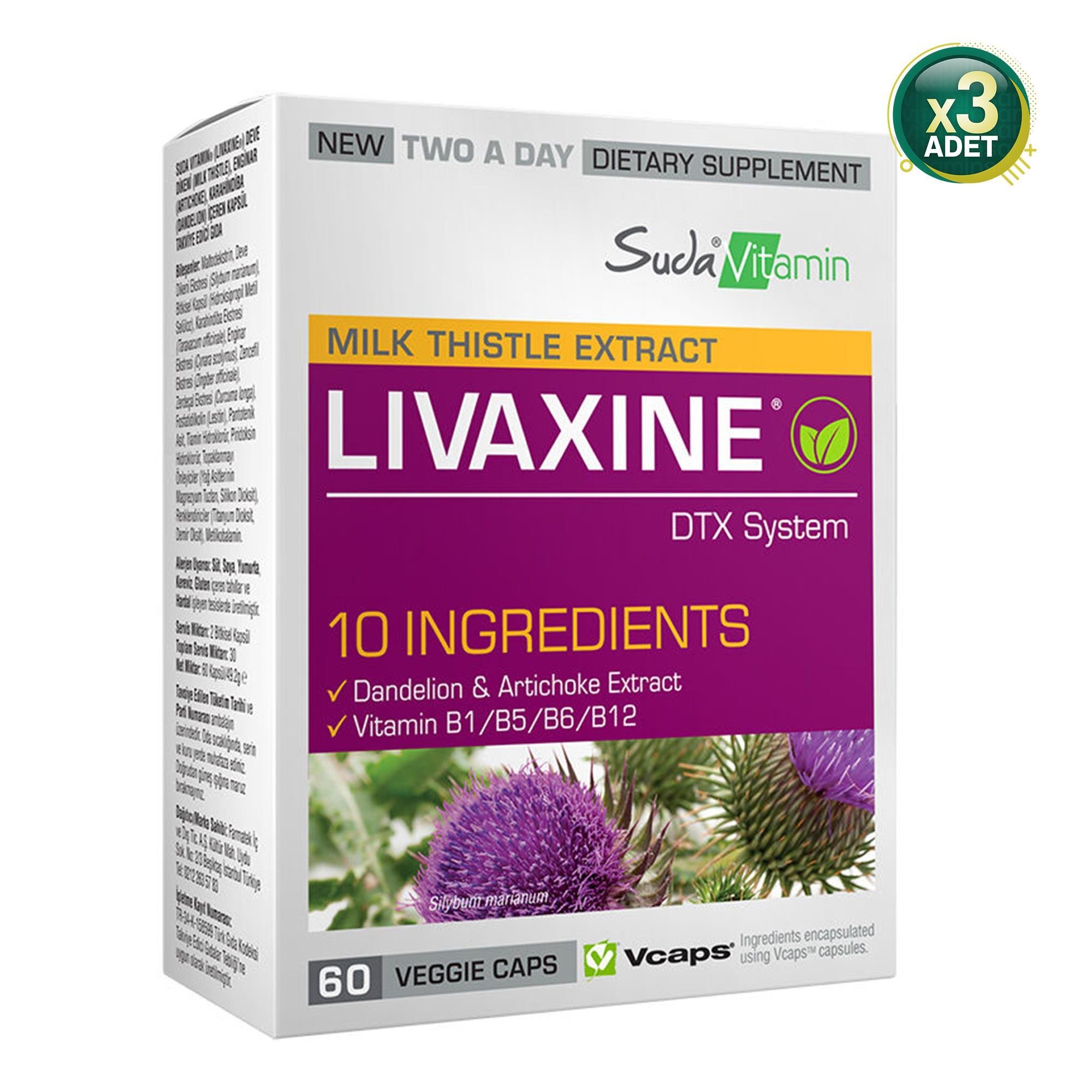 Suda Vitamin Livaxine 60 Kapsül 3 Adet
