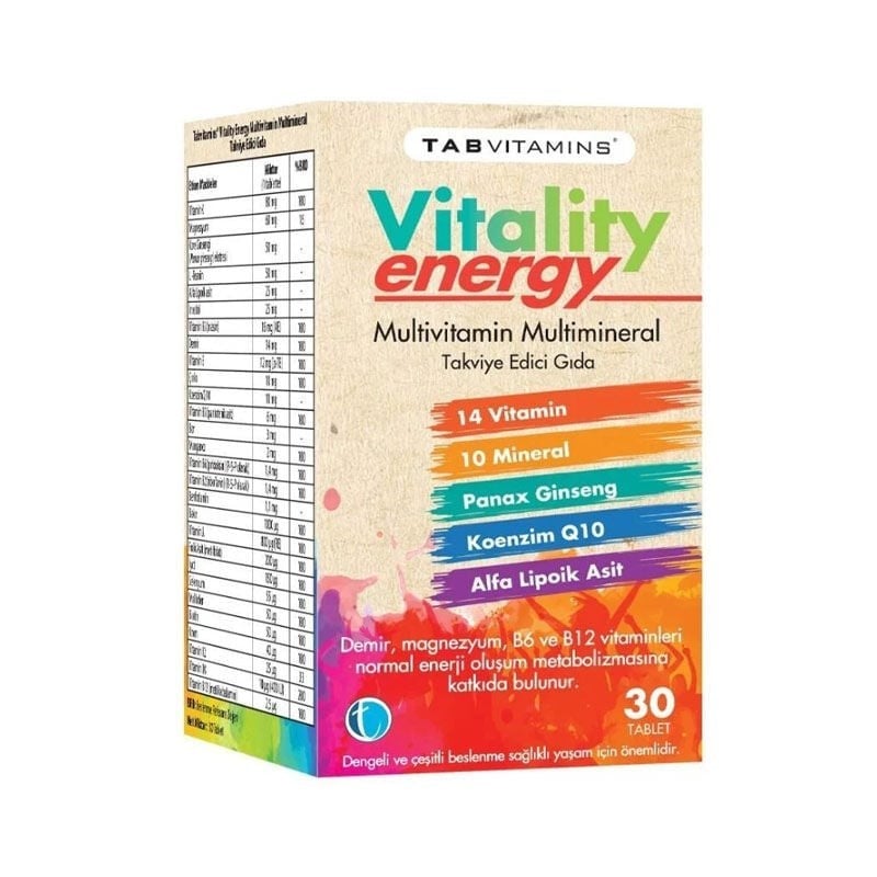 Tabvitamins Vitality Energy 30 Tablet