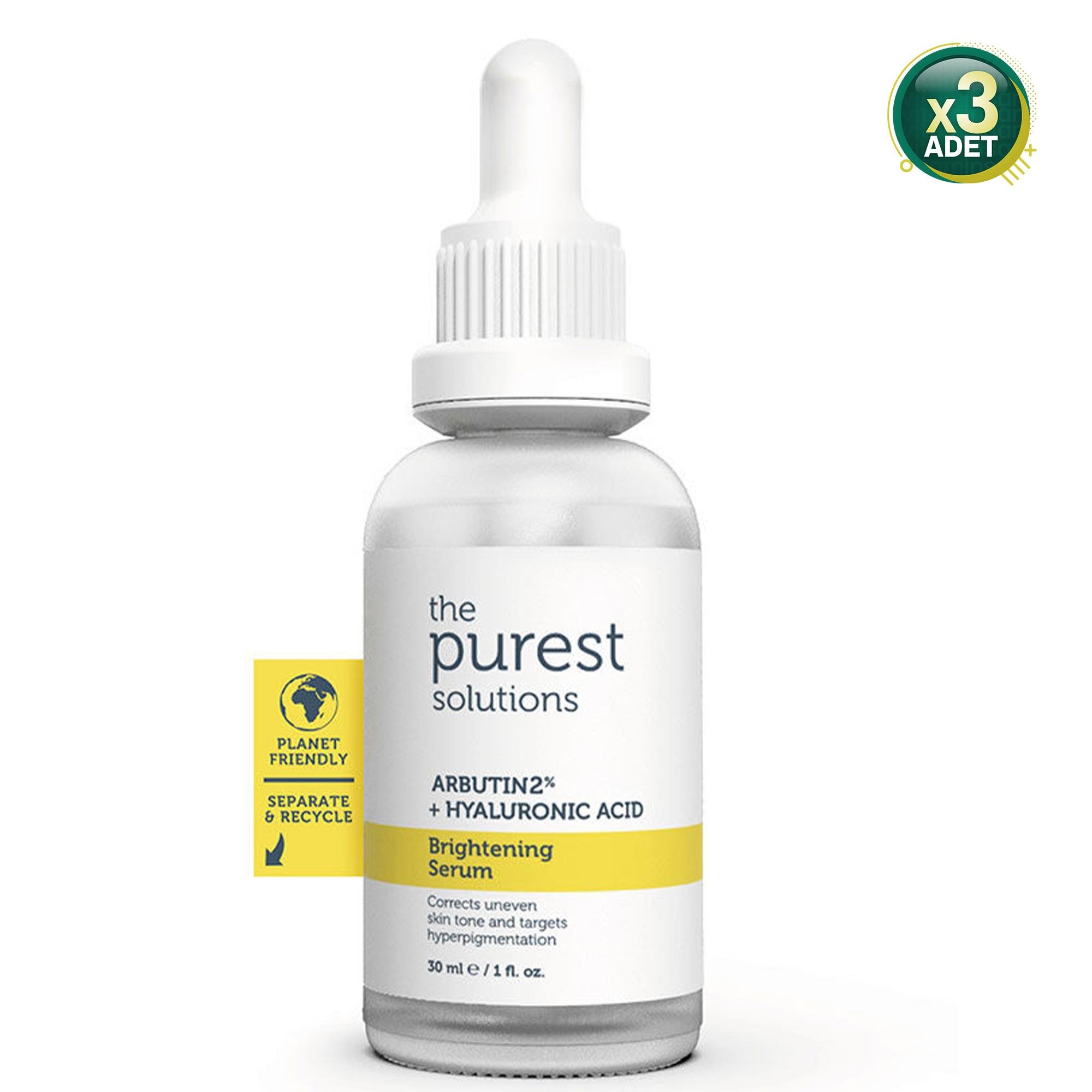 The Purest Solutions Arbutin 2% + Hyaluronic Acid Brightening Serum 30 ml 3 Adet