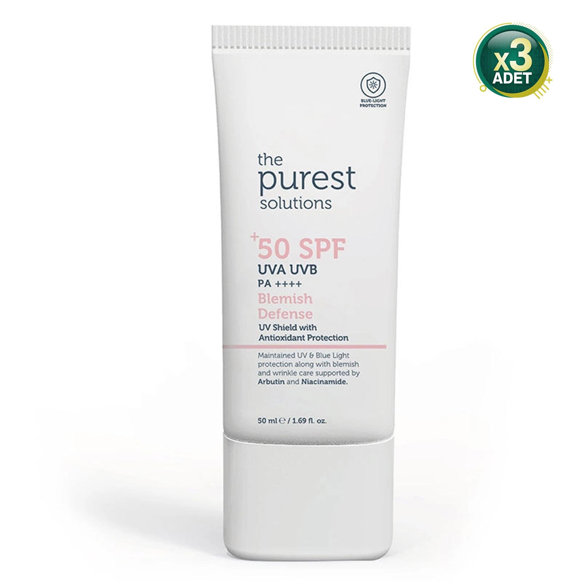 The Purest Solutions Lekeli Ciltler için 50 ml 50 Faktör Renkli Güneş Kremi 3 Adet