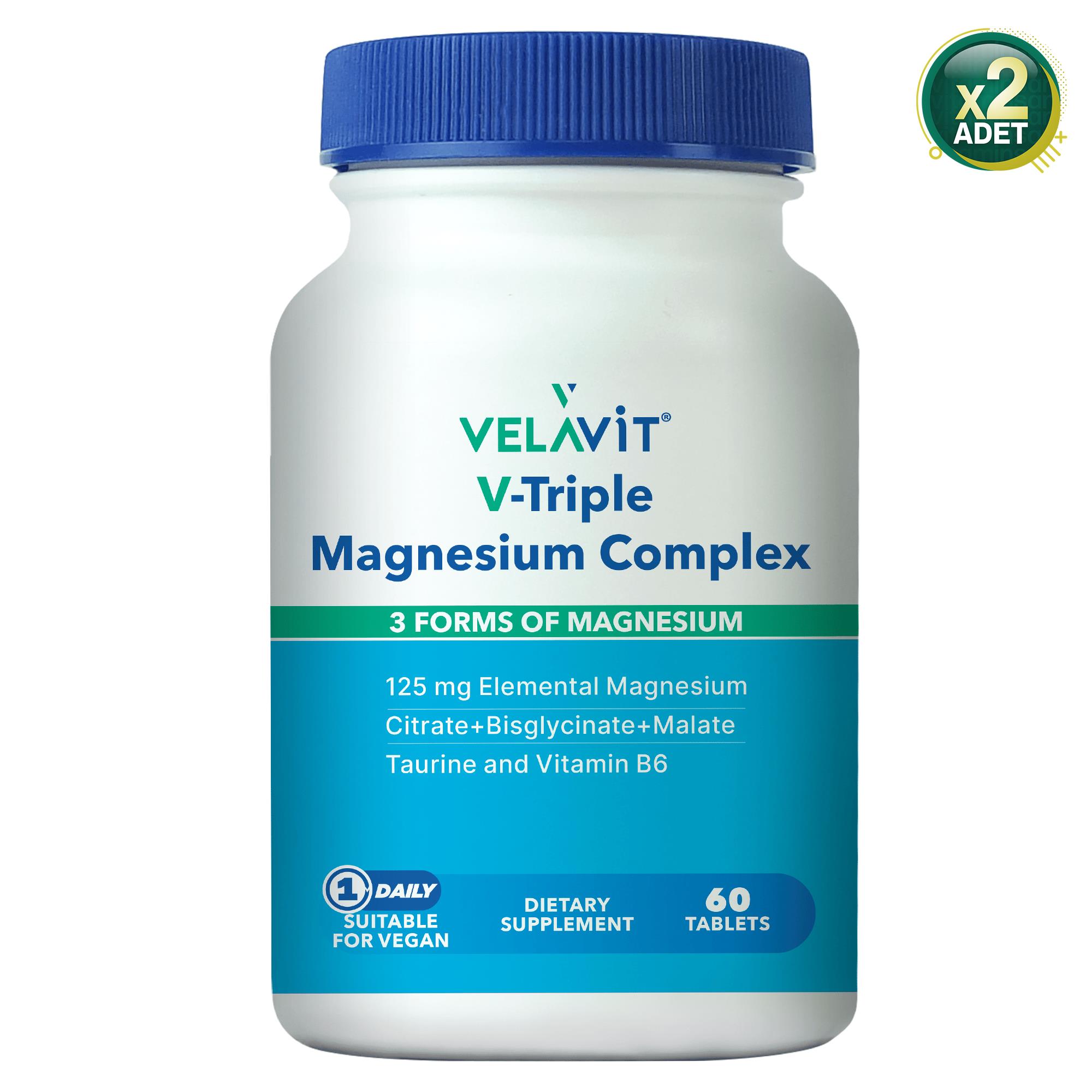 Velavit V Triple Magnesium Complex 60 Kapsül 2 Adet
