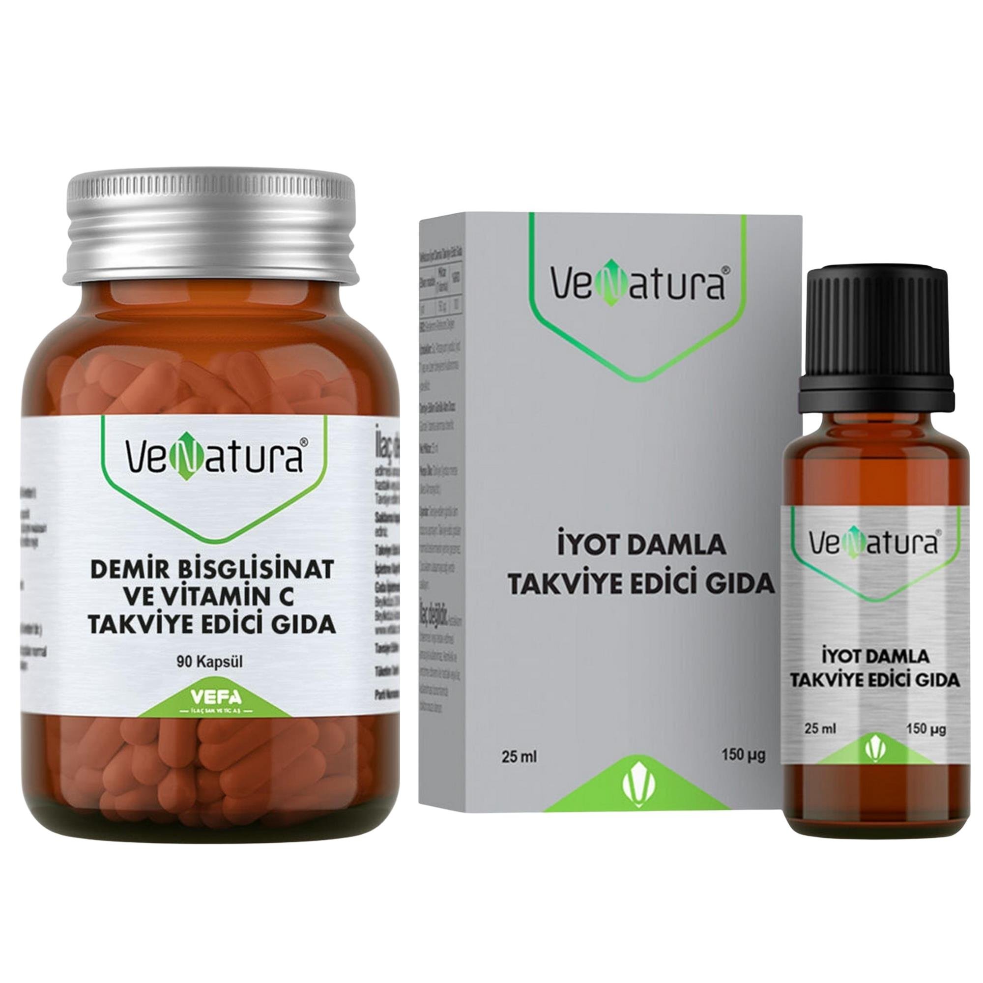 Venatura İyot Damla 25 Ml + Venatura Demir Bisglisinat 90 Kapsül