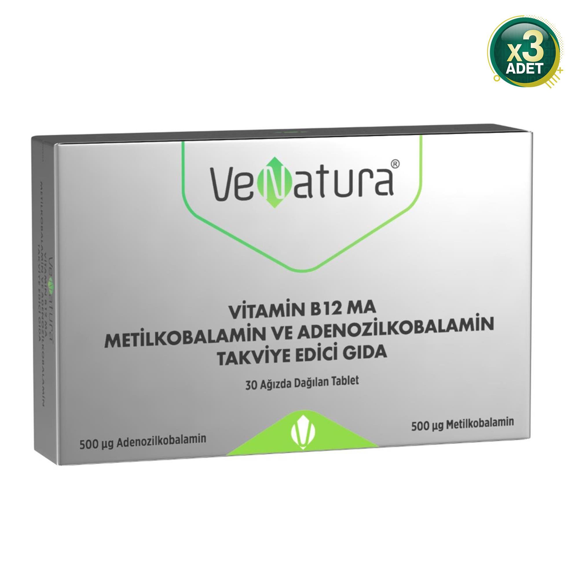 Venatura Vitamin B12 Ma 30 Tablet 3 Adet
