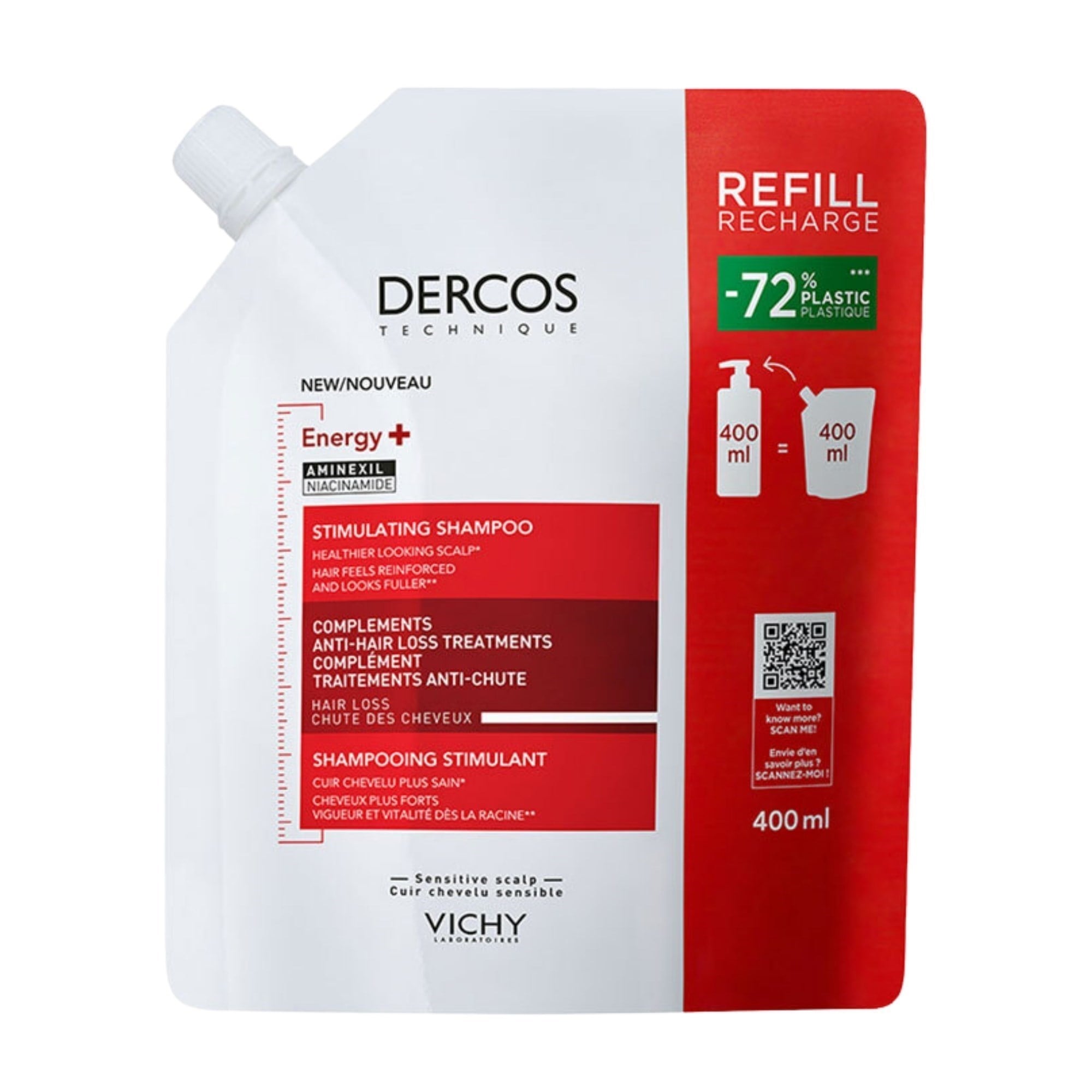 Vichy Dercos Energy+ Refill 400 ml Saç Dökülmesine Karşı Şampuan