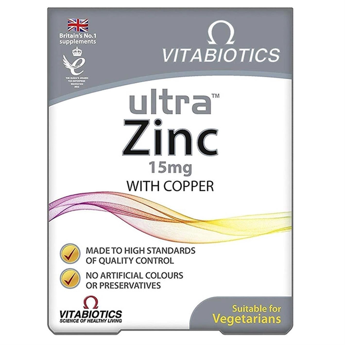 Vitabiotics Ultra Zinc 15 mg Takviye Edici Gıda 60 Tablet