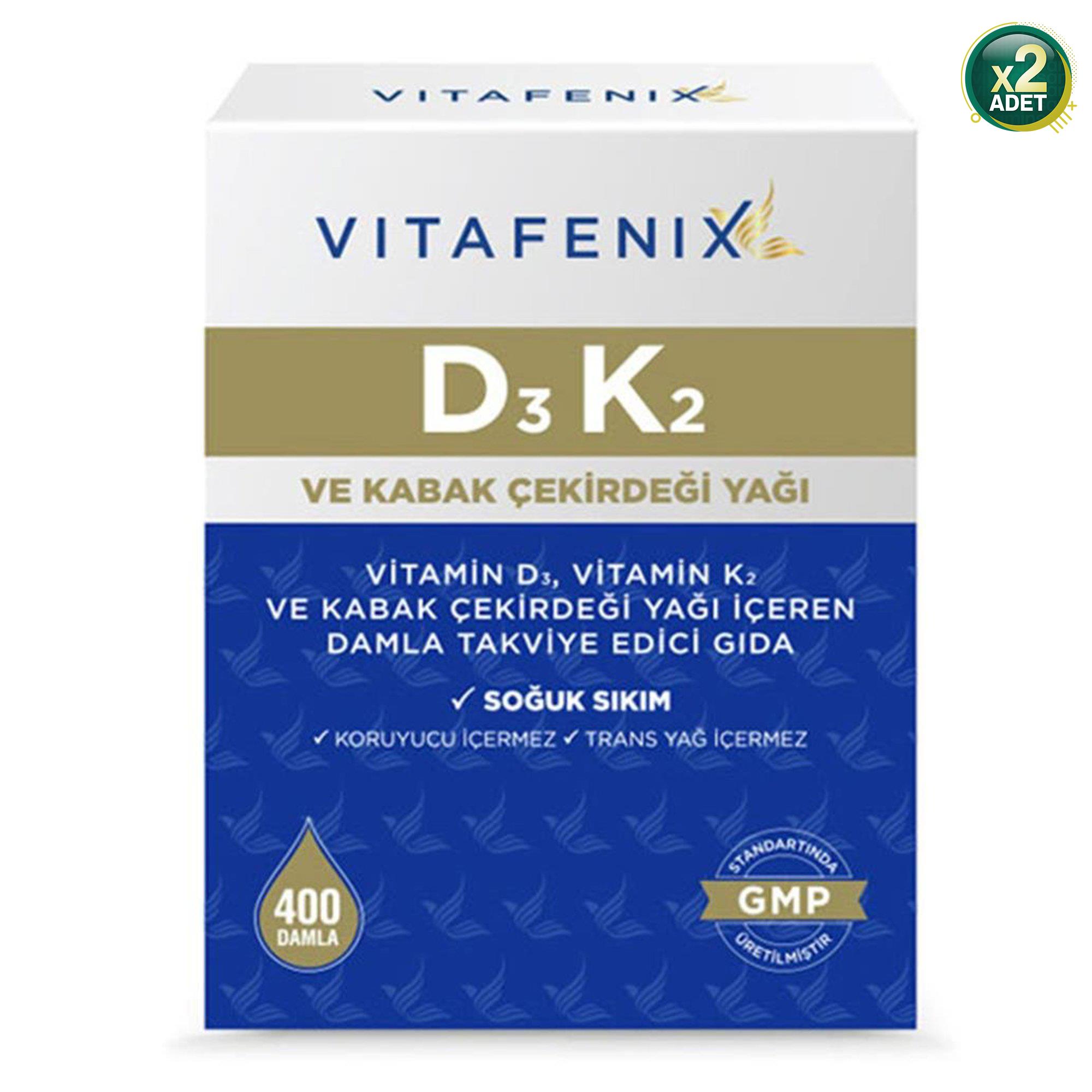 Vitafenix D3K2 400 Damla 20 ml 2 Adet