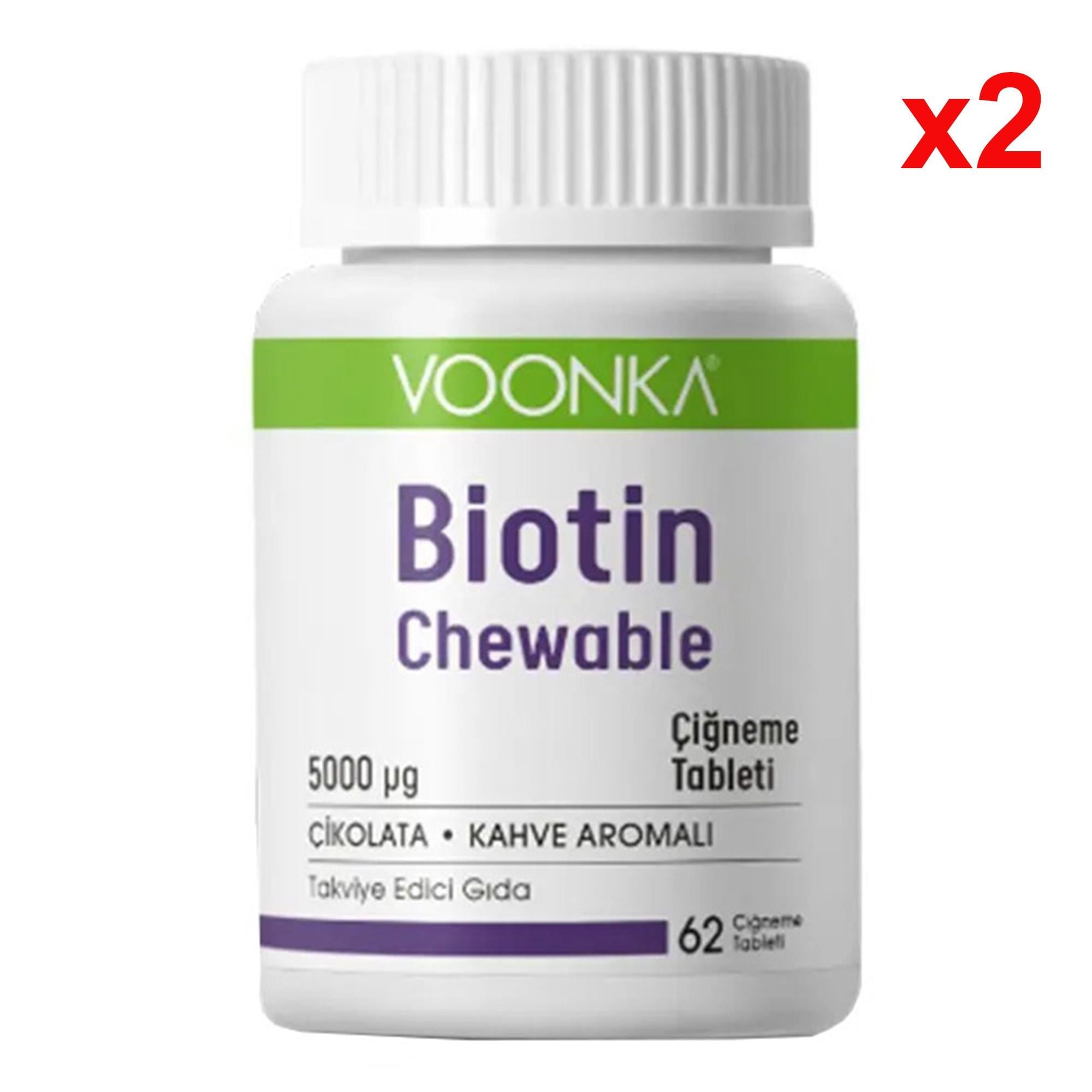 Voonka Biotin 5000 Mcg 62 Çiğneme Tableti 2 Adet