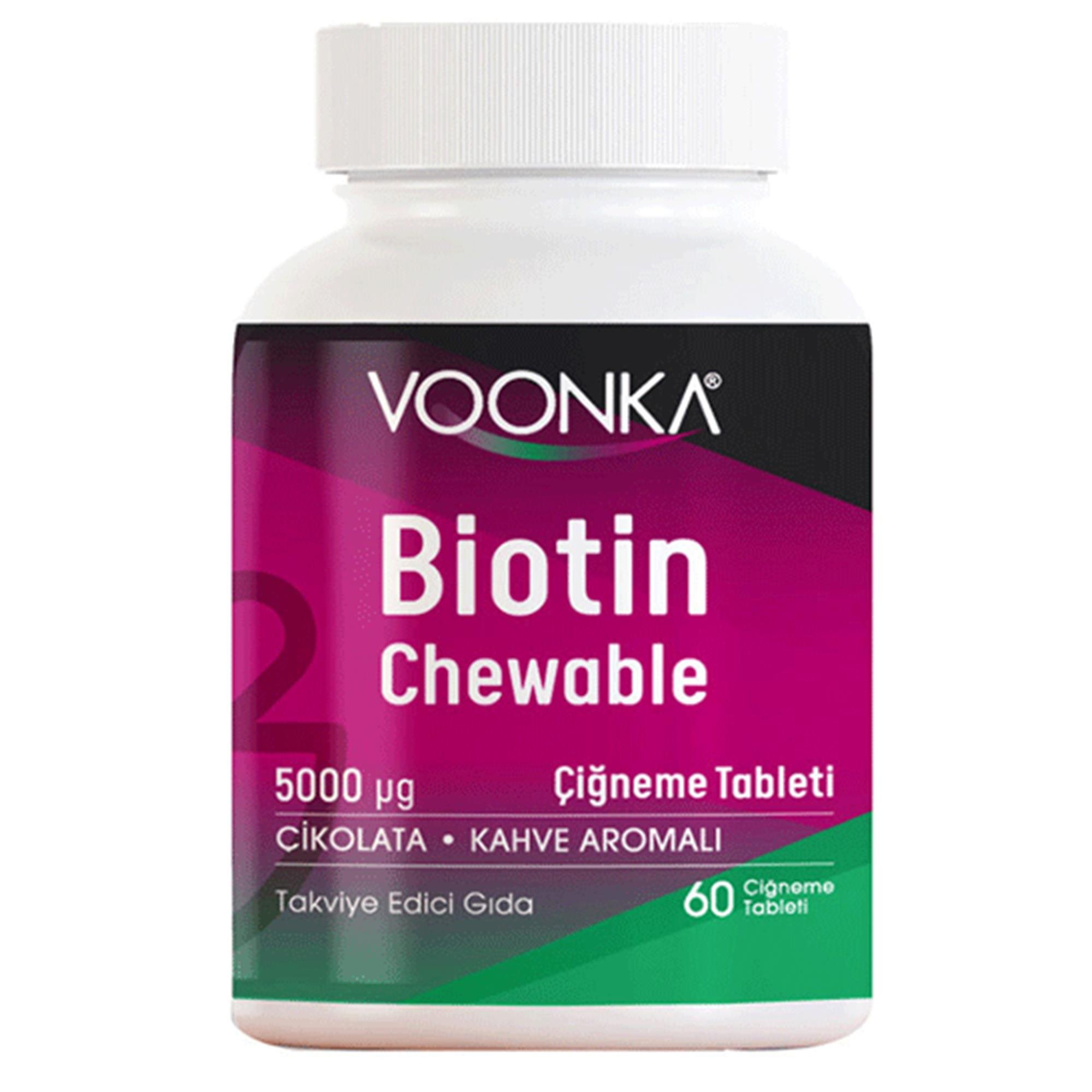 Voonka Biotin 5000 Mcg 62 Çiğneme Tableti