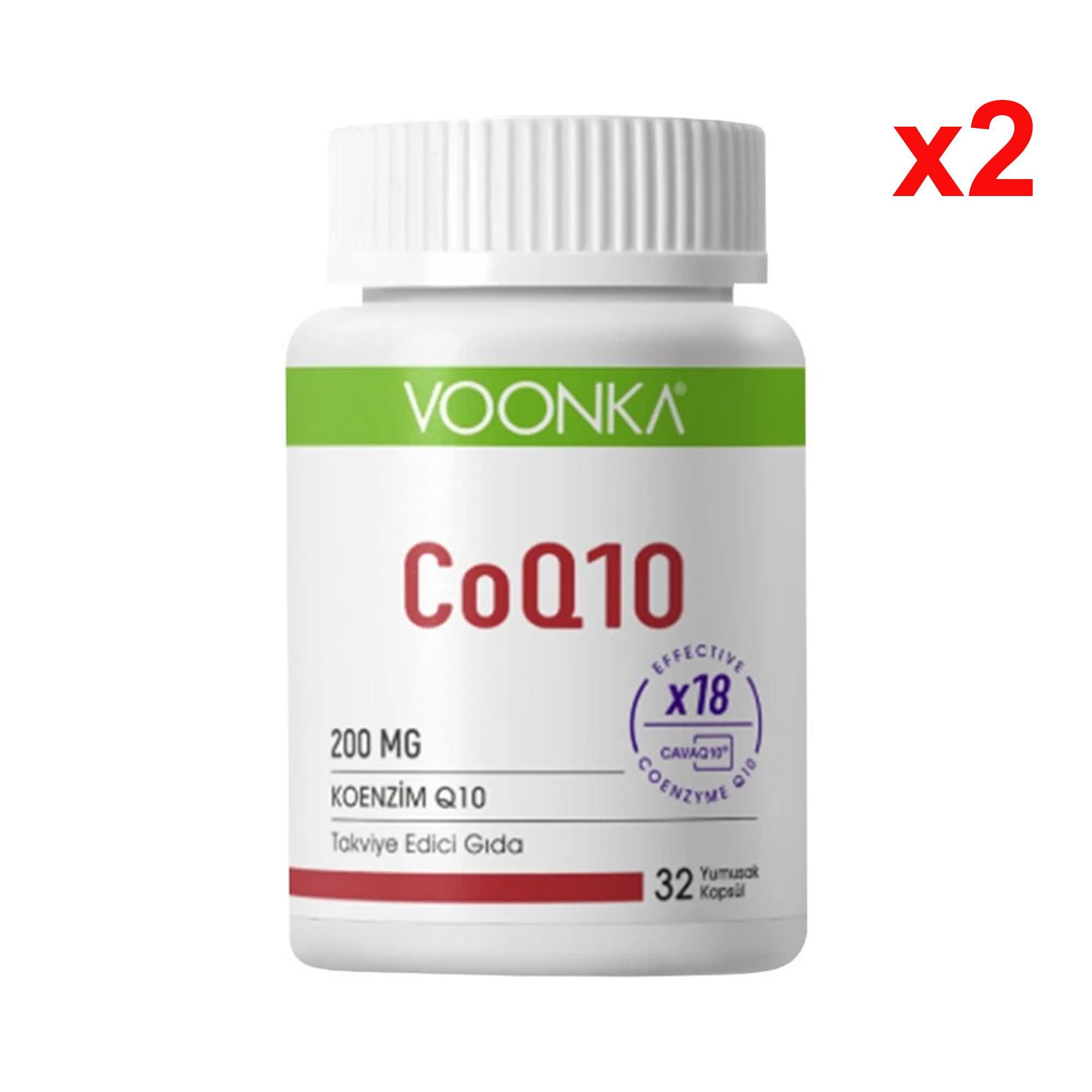 Voonka CoQ10 200 mg Koenzim 32 Yumuşak Kapsül 2 Adet