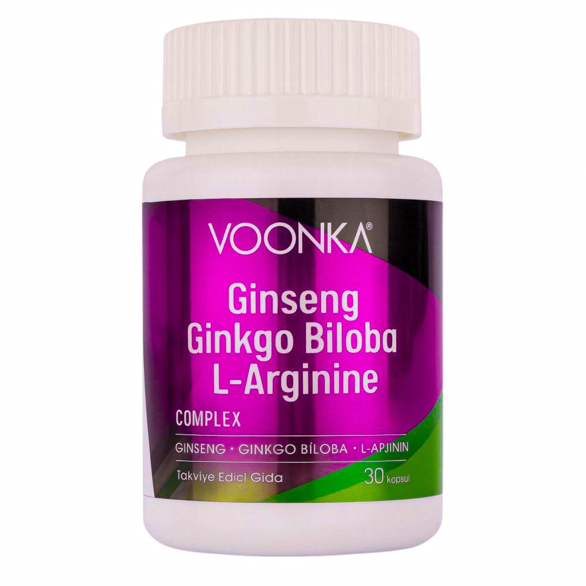 Voonka Ginseng Ginkgo Biloba L-Arginine 30 Kapsül