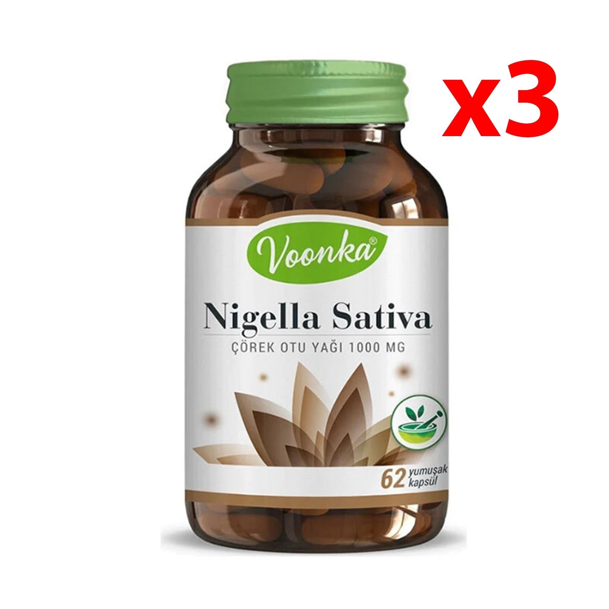 Voonka Nigella Sativa Çörek Otu Yağı 1000 mg 60 Kapsül 3 Adet