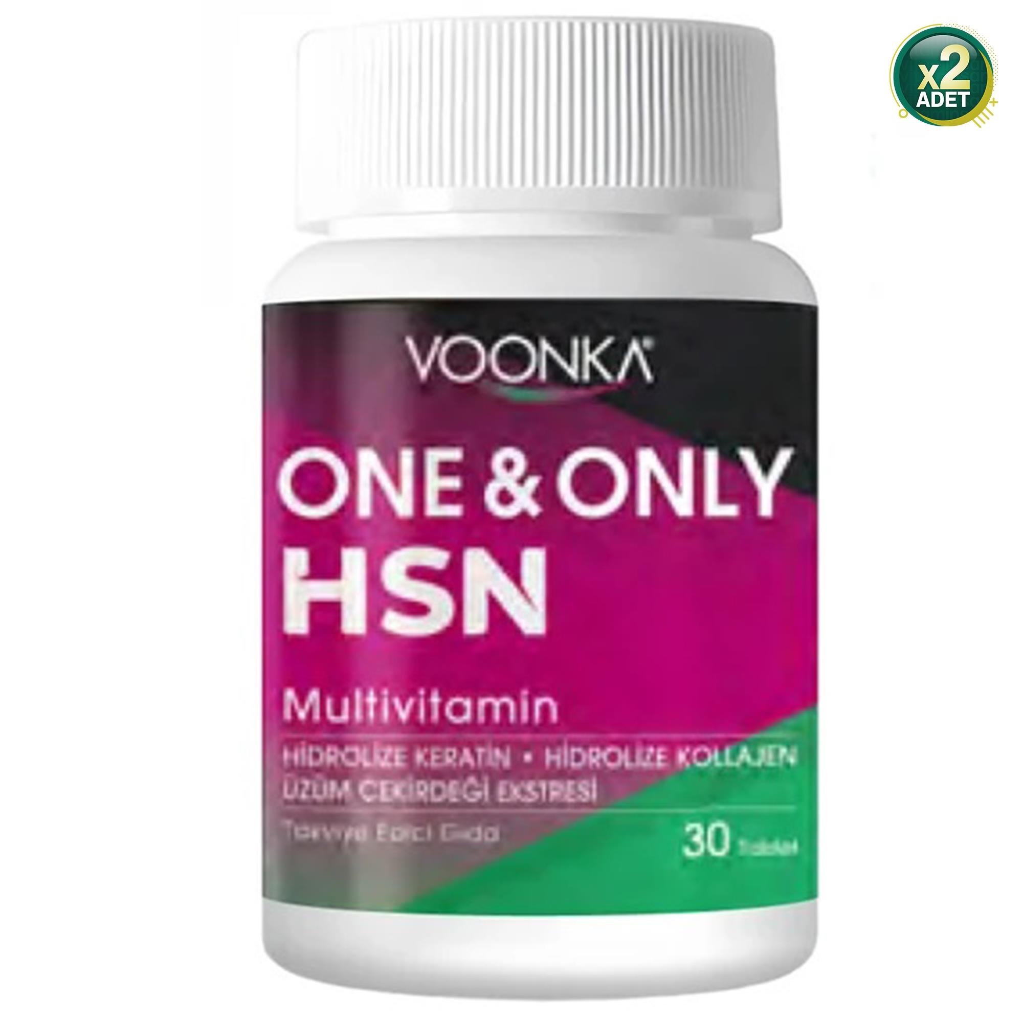 Voonka One & Only HSN Multivitamin 30 Tablet 2 Adet