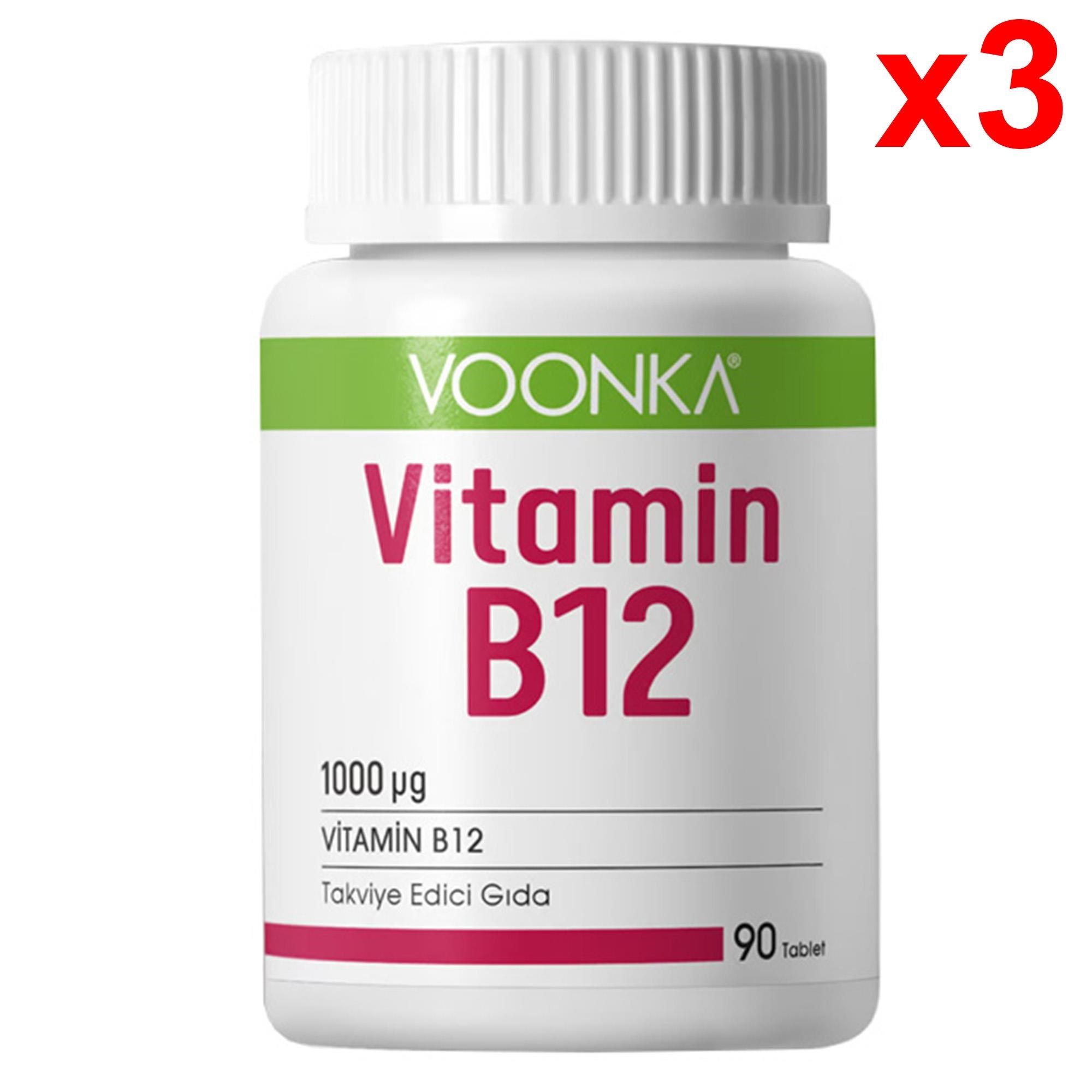 Voonka Vitamin B12 İçeren 90 Tablet 3 Adet