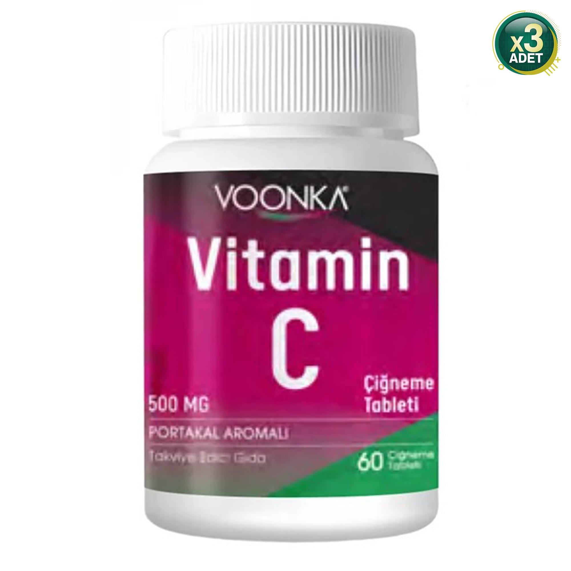 Voonka Vitamin C 62 Çiğneme Tableti 3 Adet