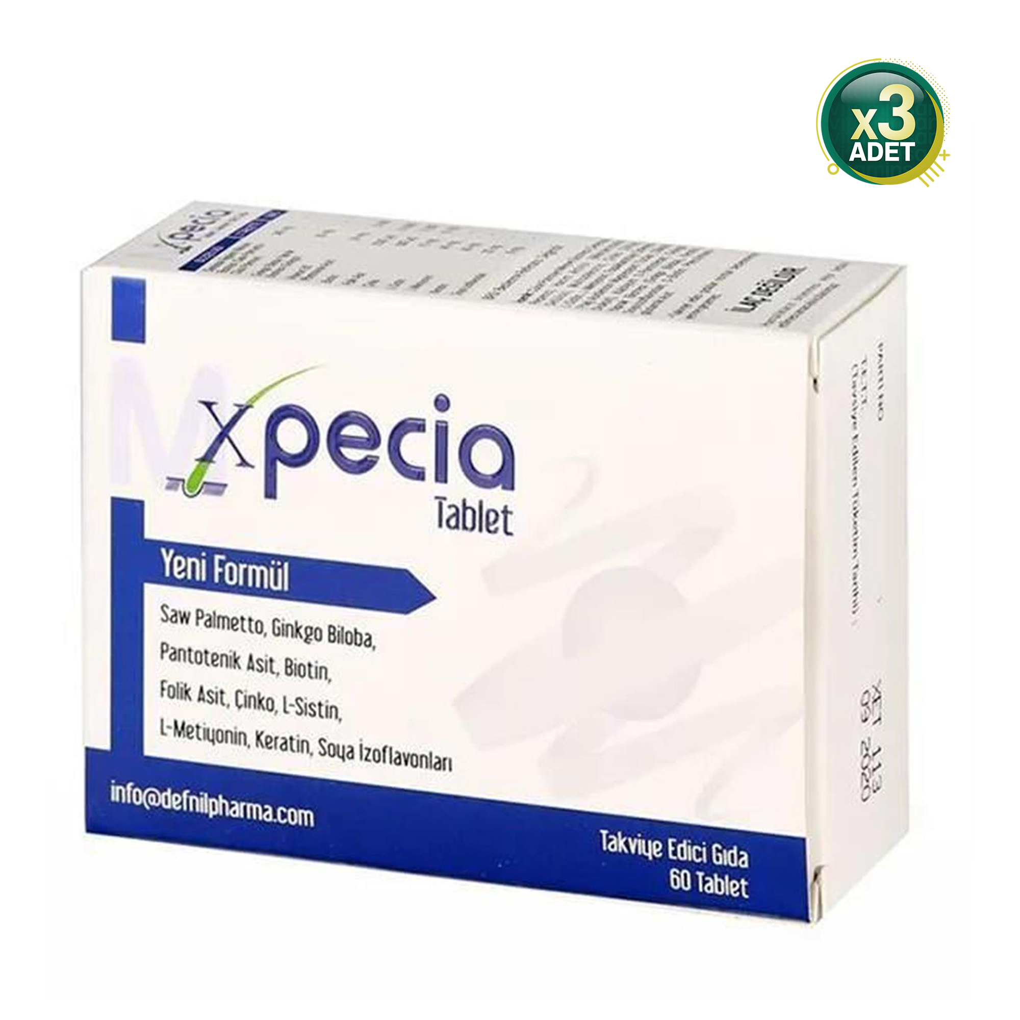 Xpecia Erkek 750 mg 60 Tablet 3 Adet