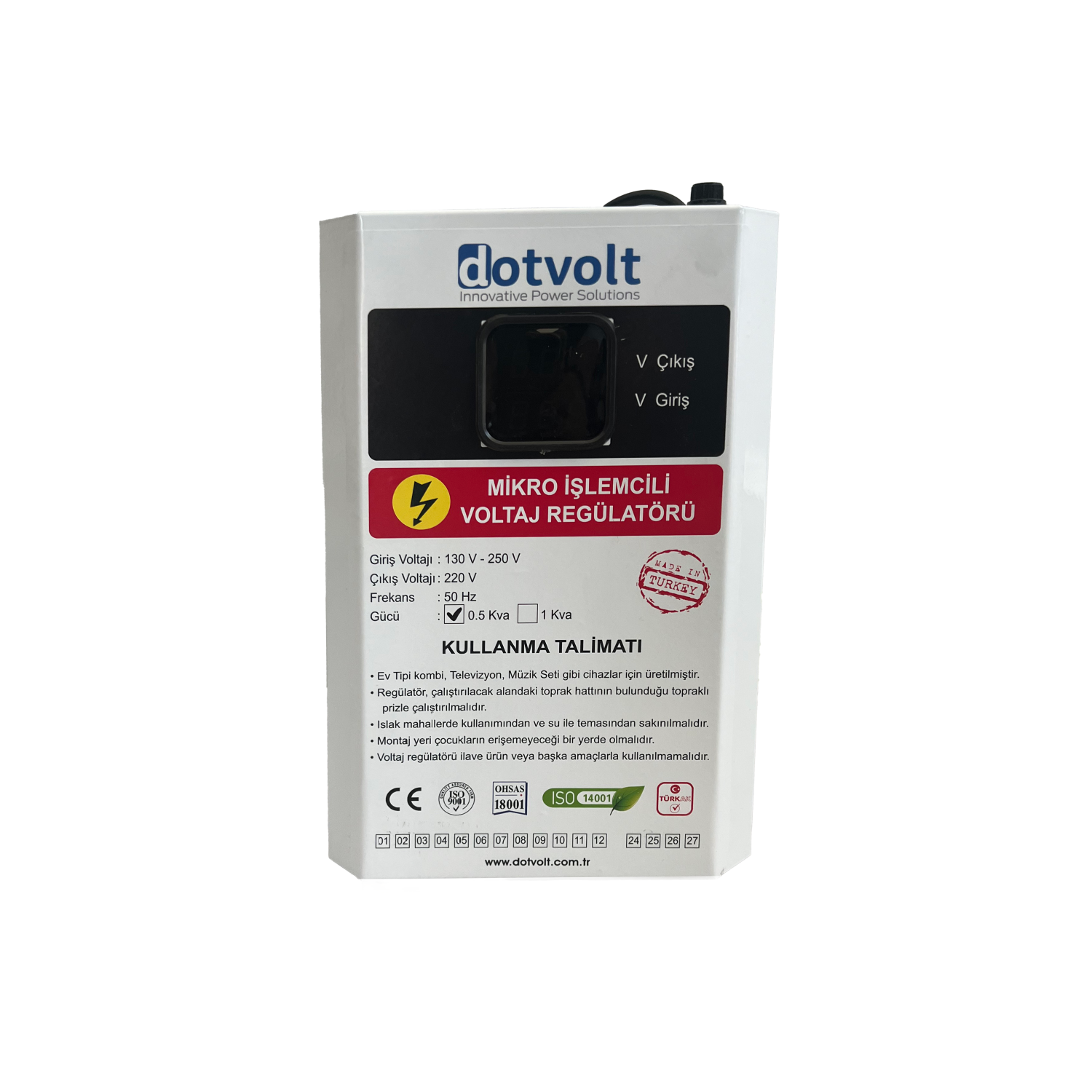 Servo Regülatör (Monofaze)Volt MN Serisi 500 VA Kombi Regülatörü