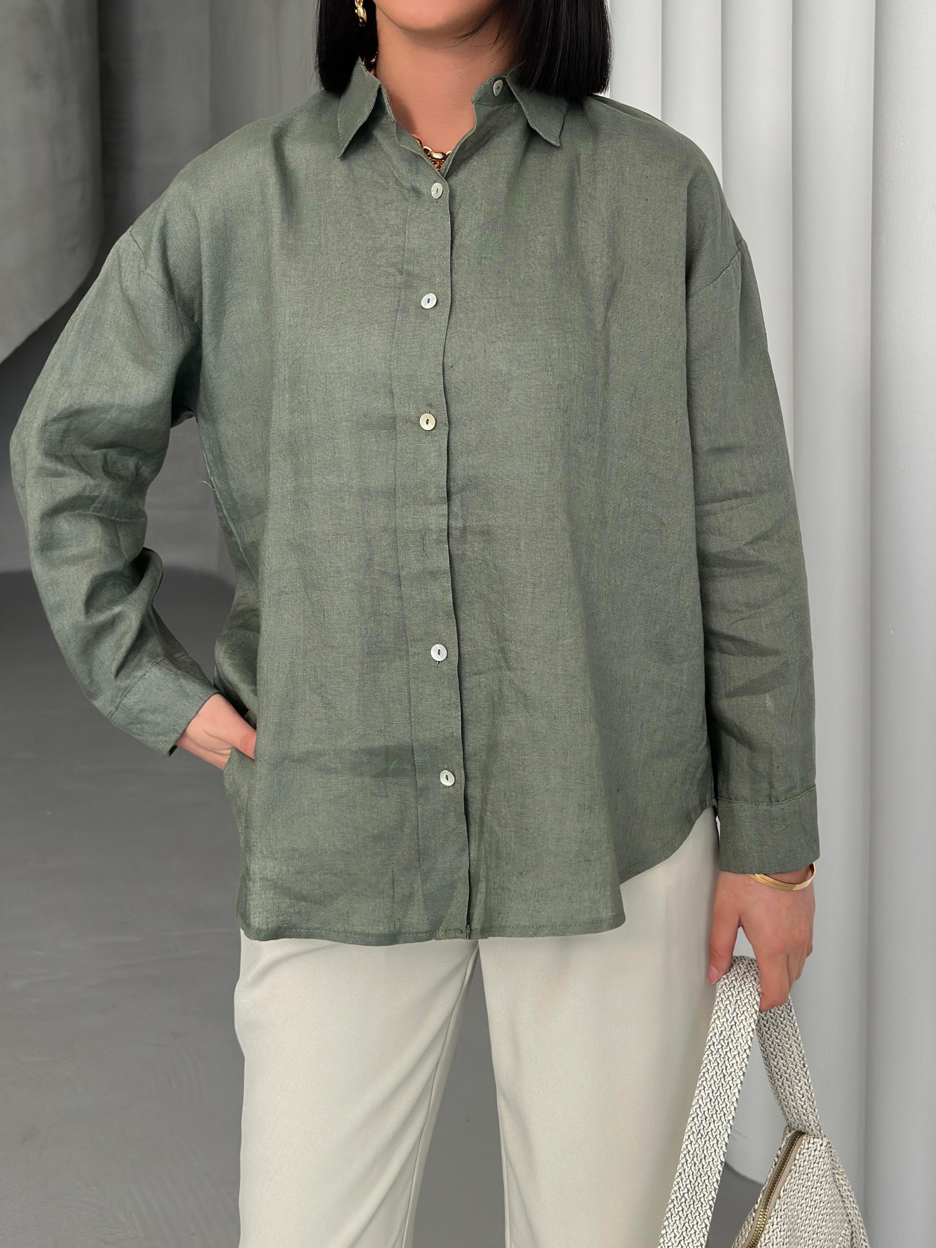 Keten Oversize Gömlek