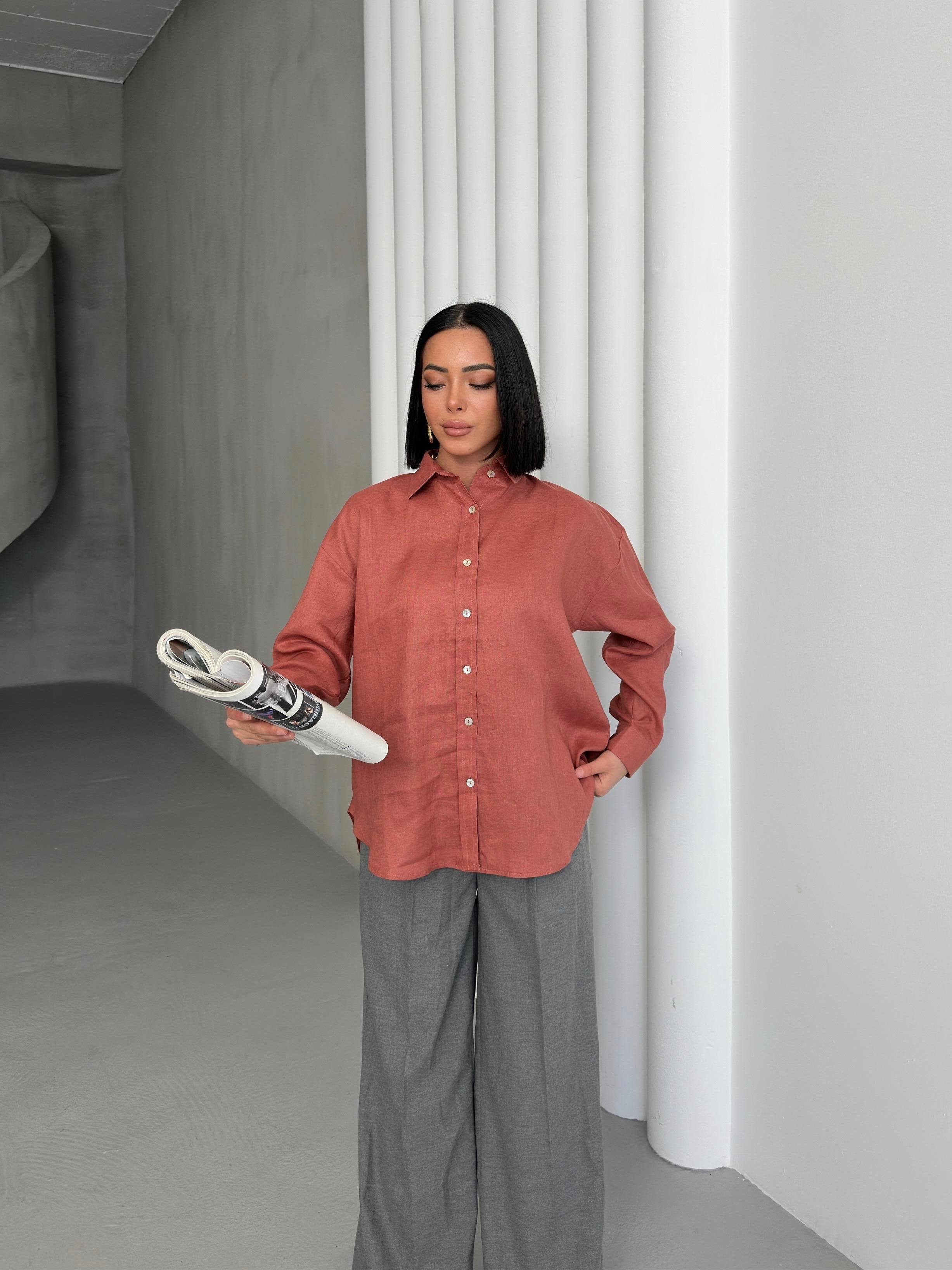 Keten Oversize Gömlek