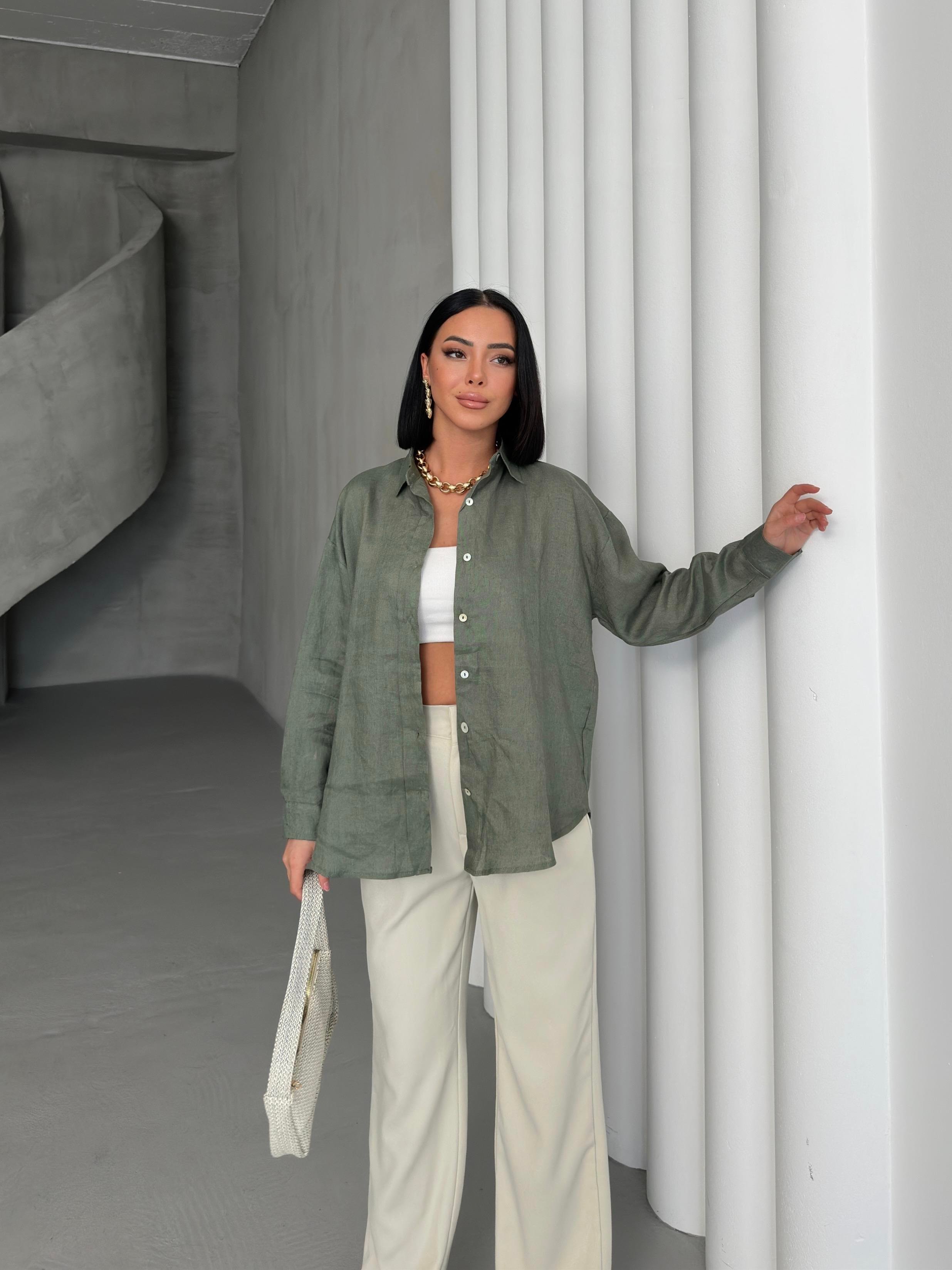 Keten Oversize Gömlek