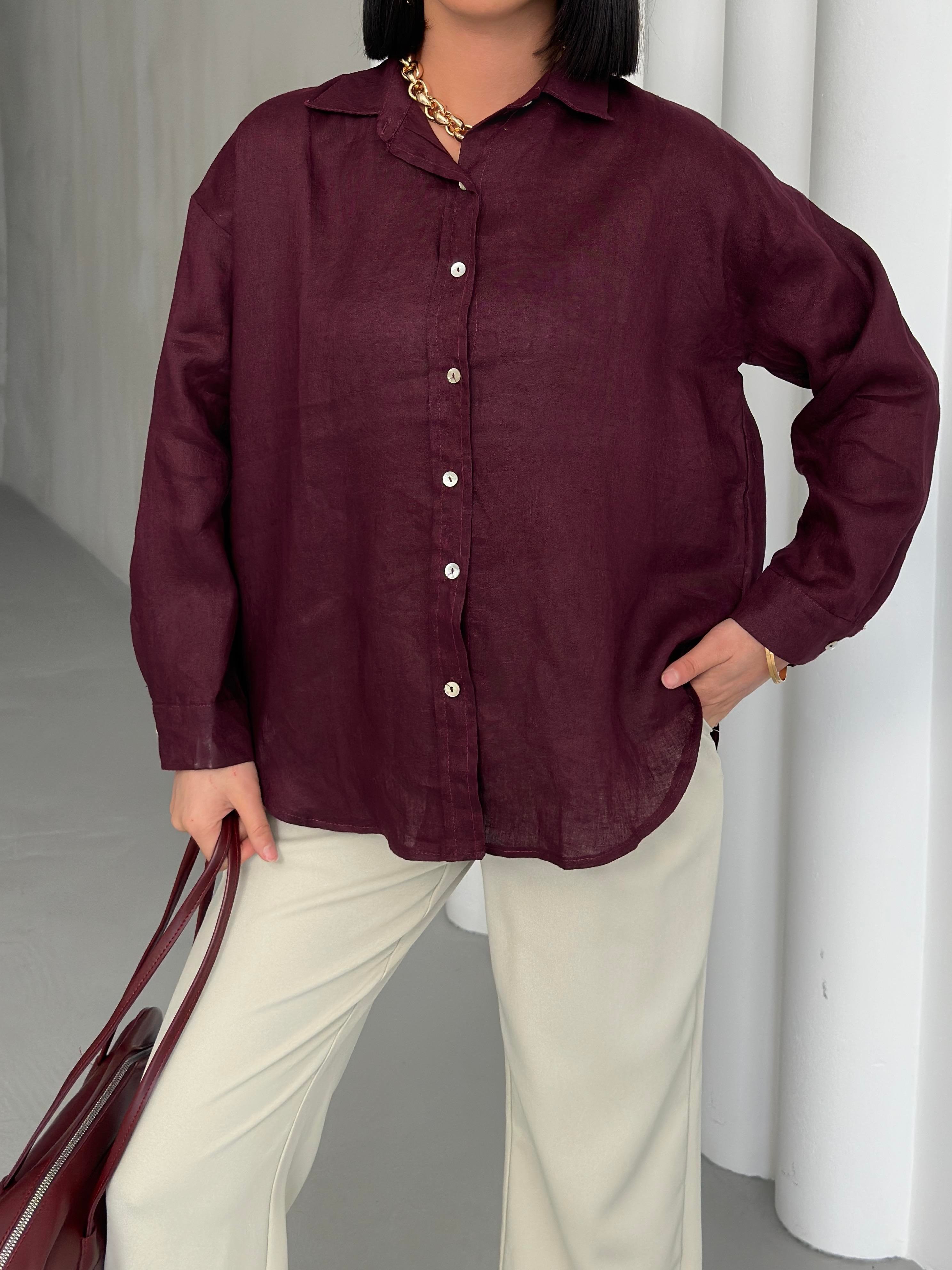 Keten Oversize Gömlek
