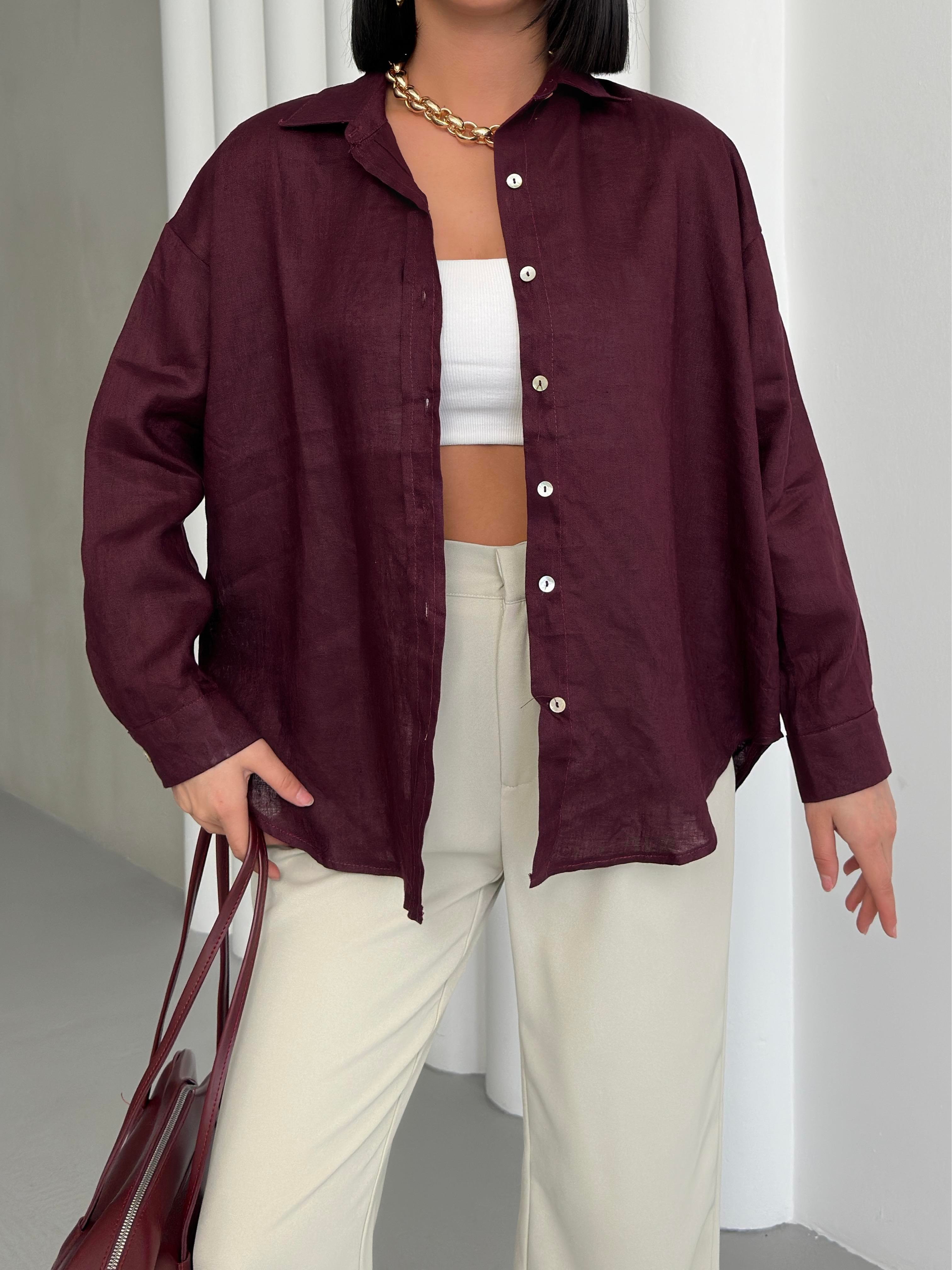 Keten Oversize Gömlek