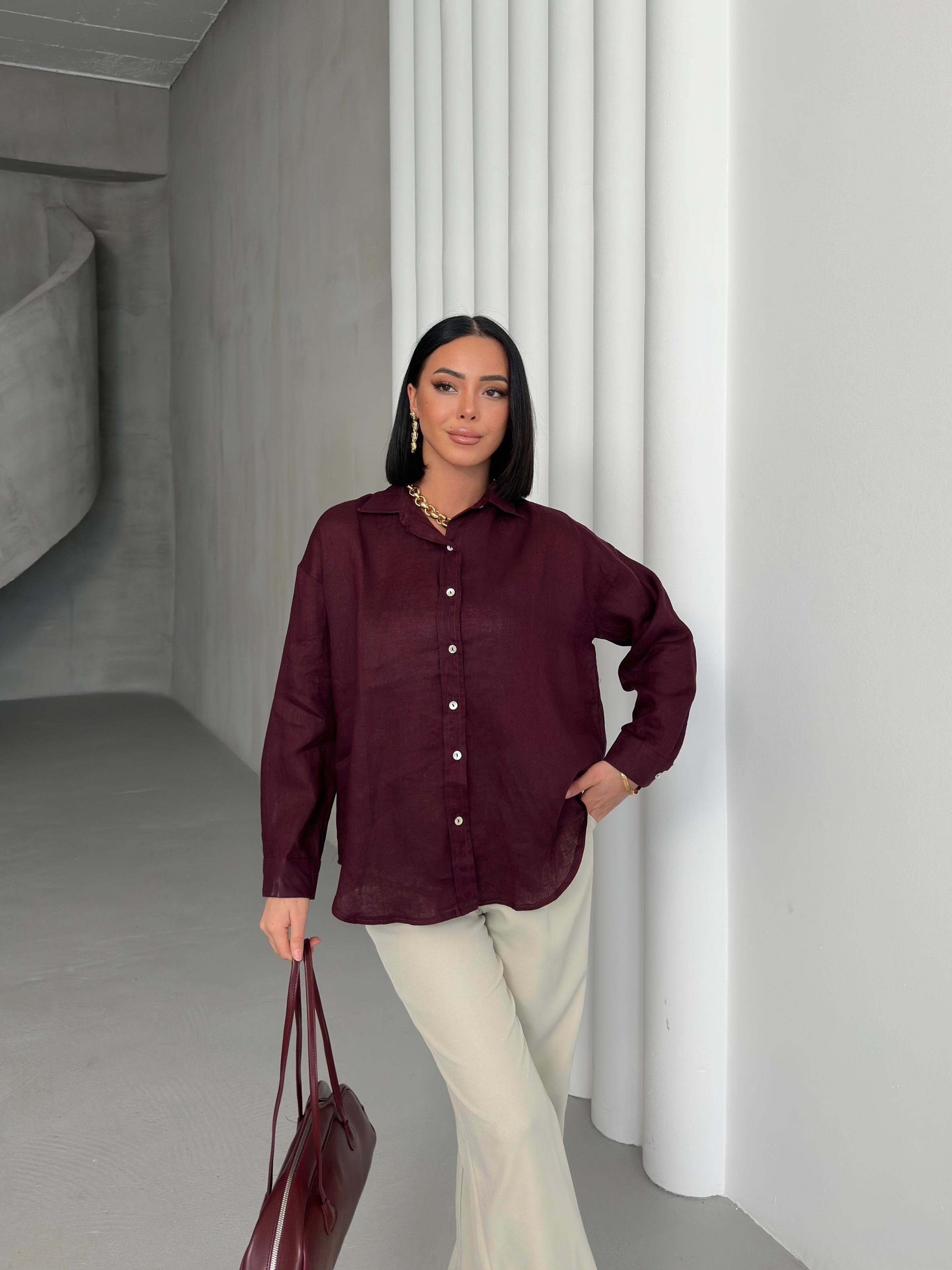 Keten Oversize Gömlek