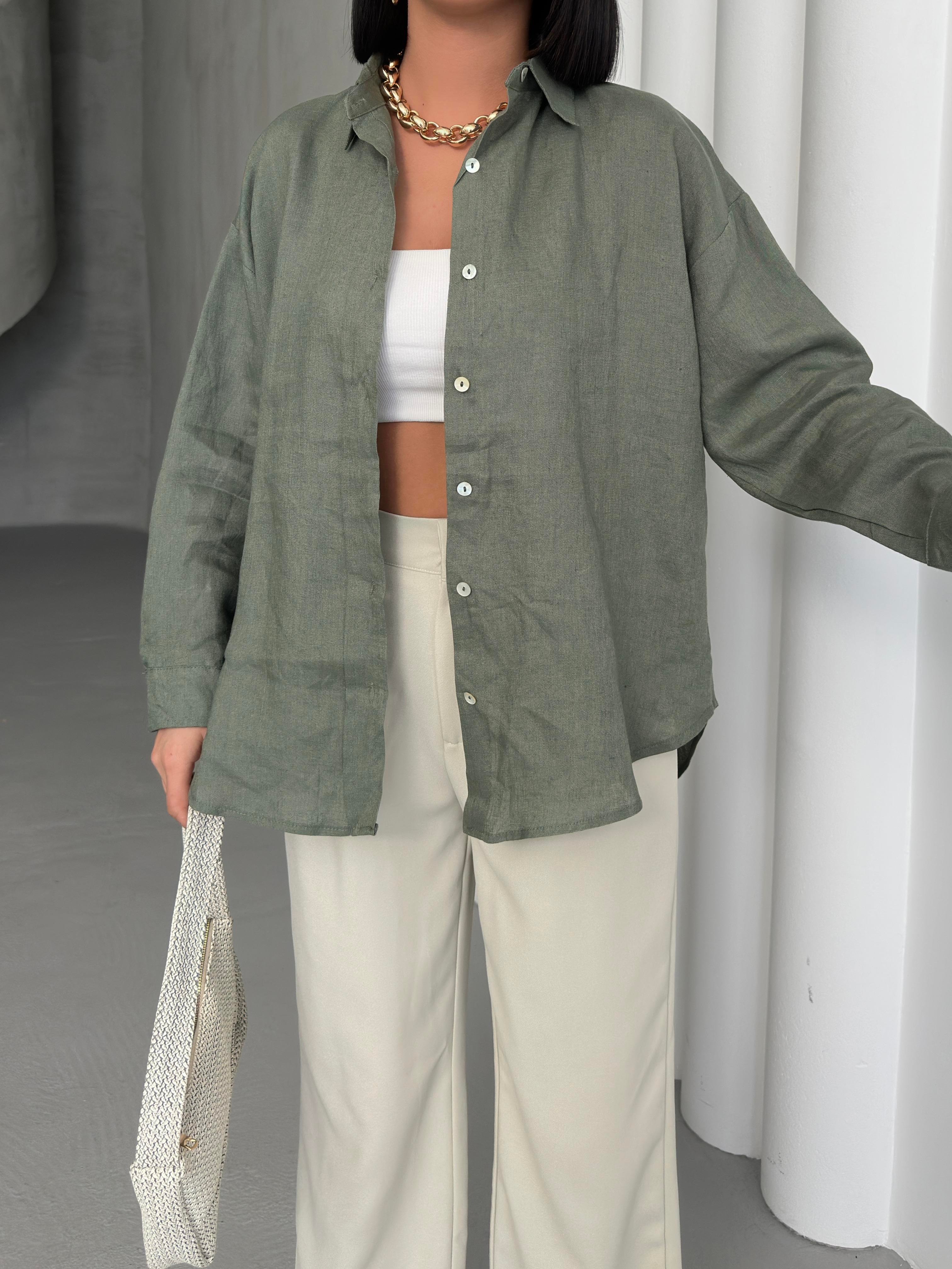 Keten Oversize Gömlek