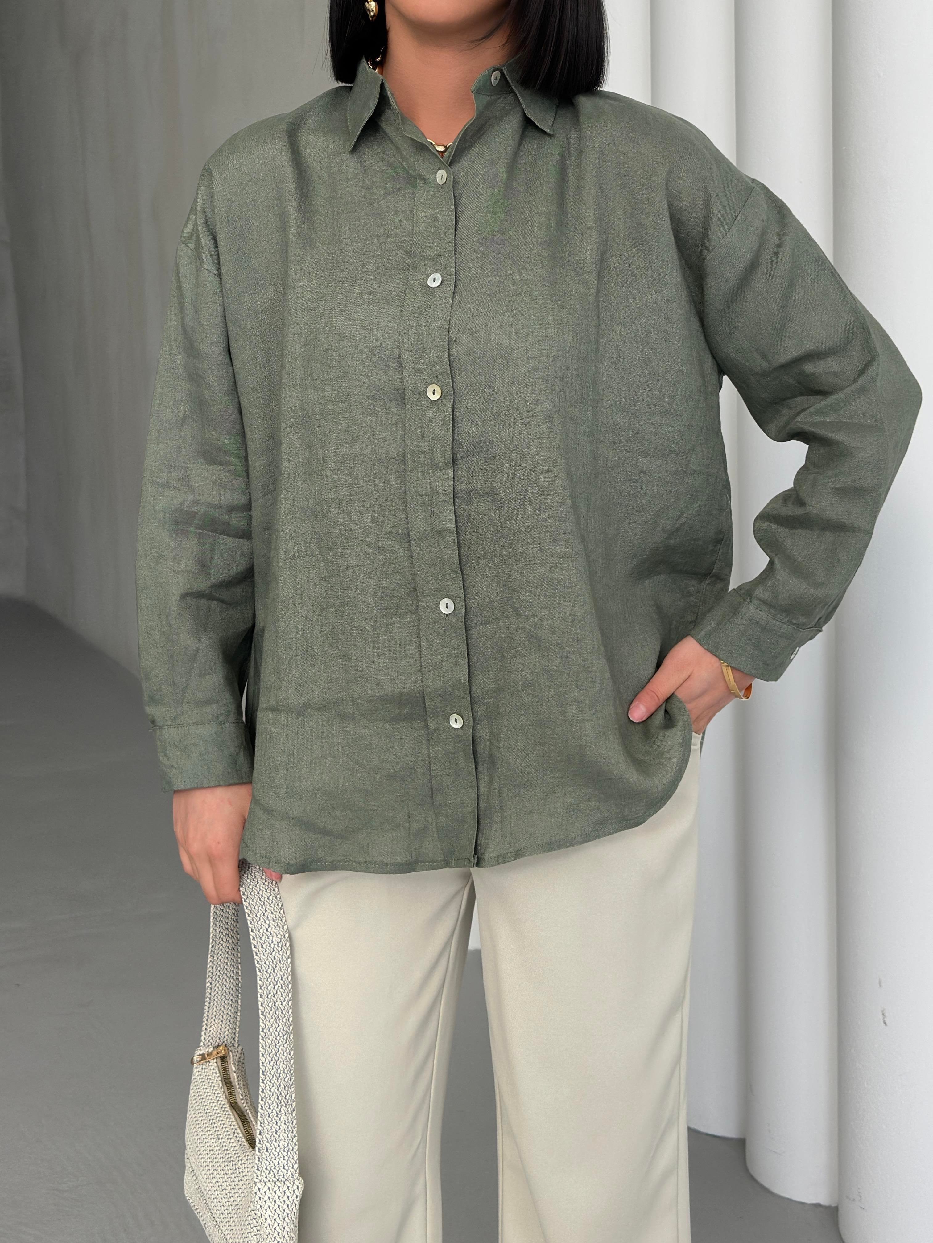Keten Oversize Gömlek