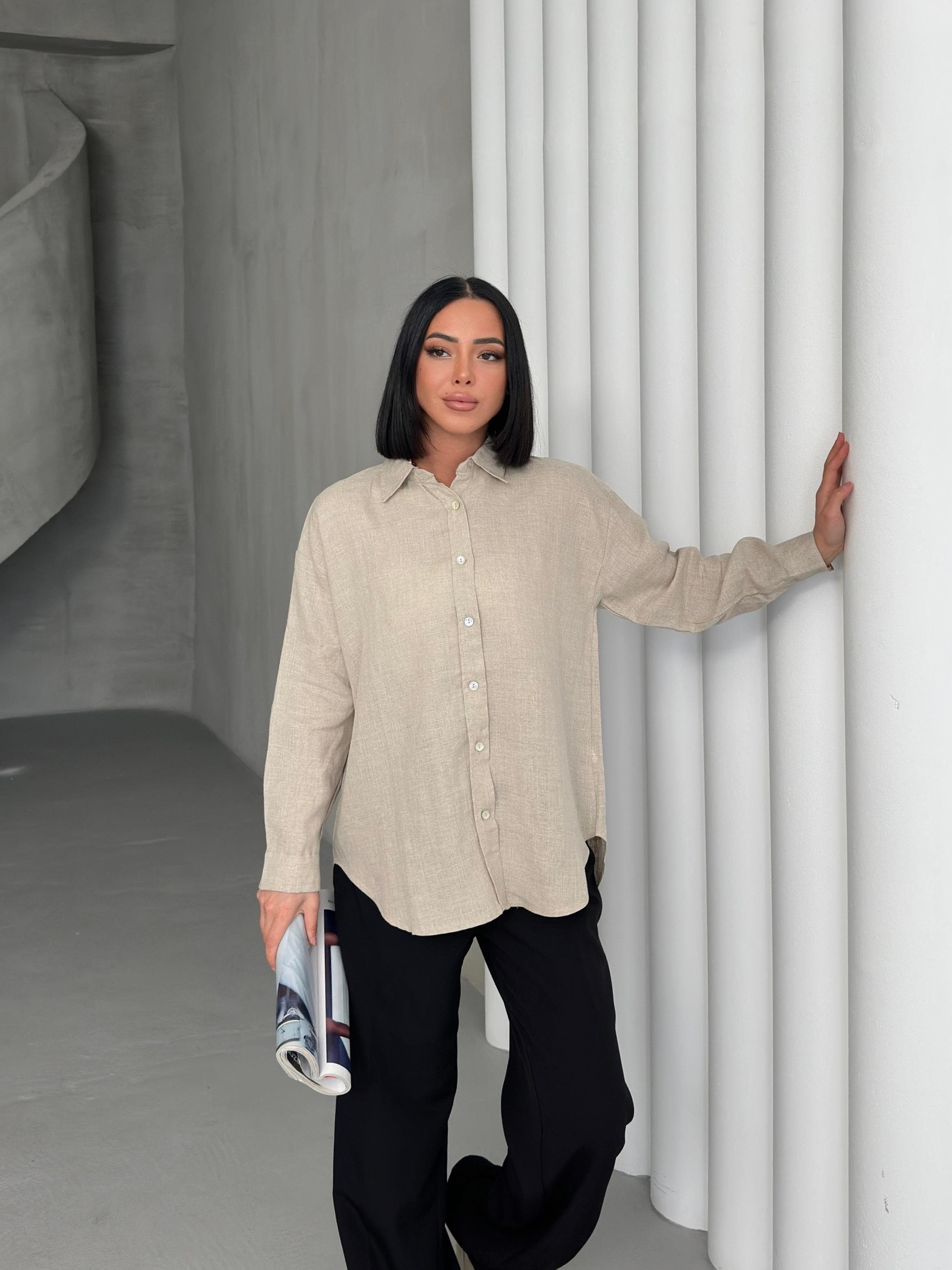 Keten Oversize Gömlek