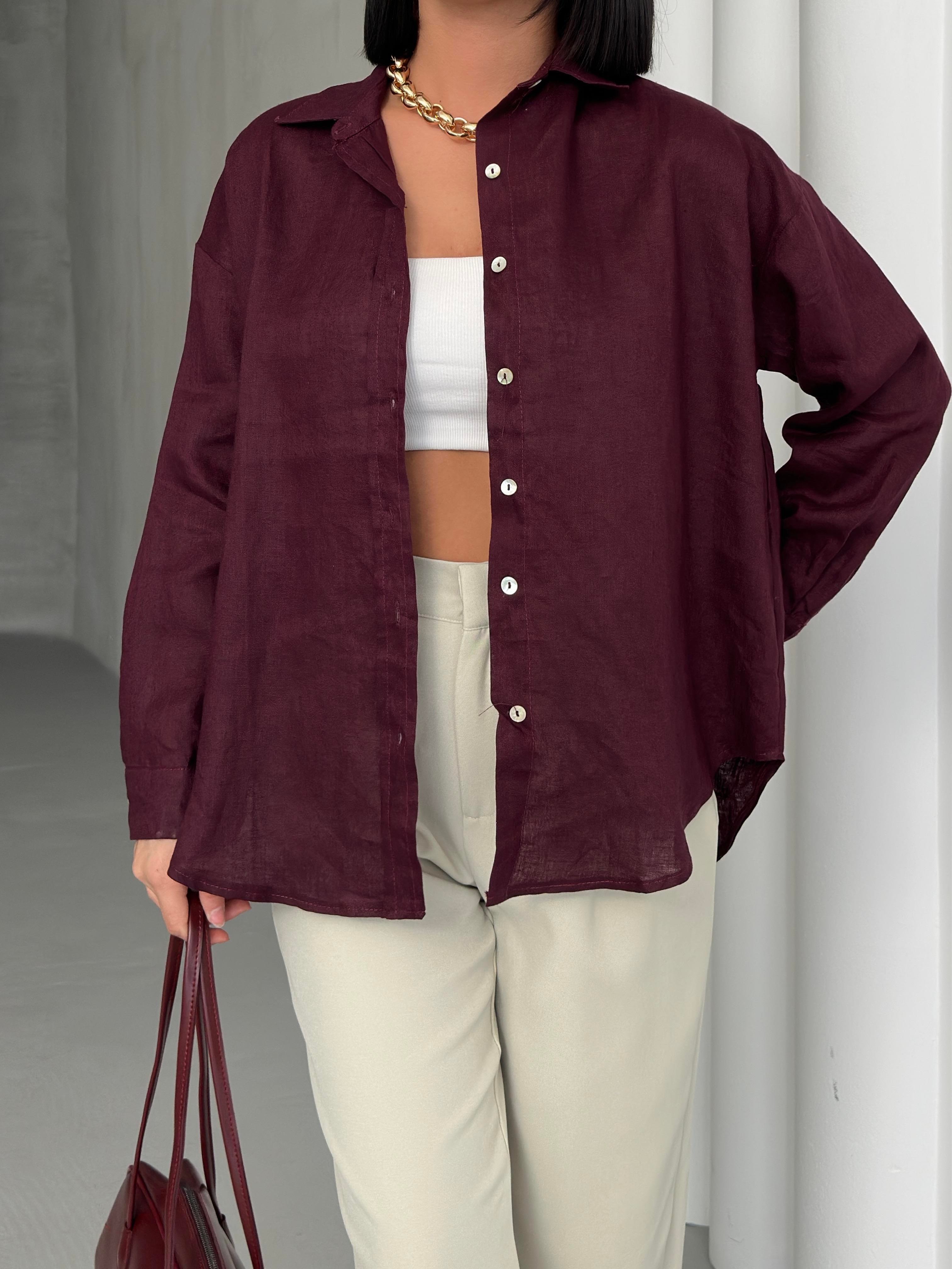 Keten Oversize Gömlek