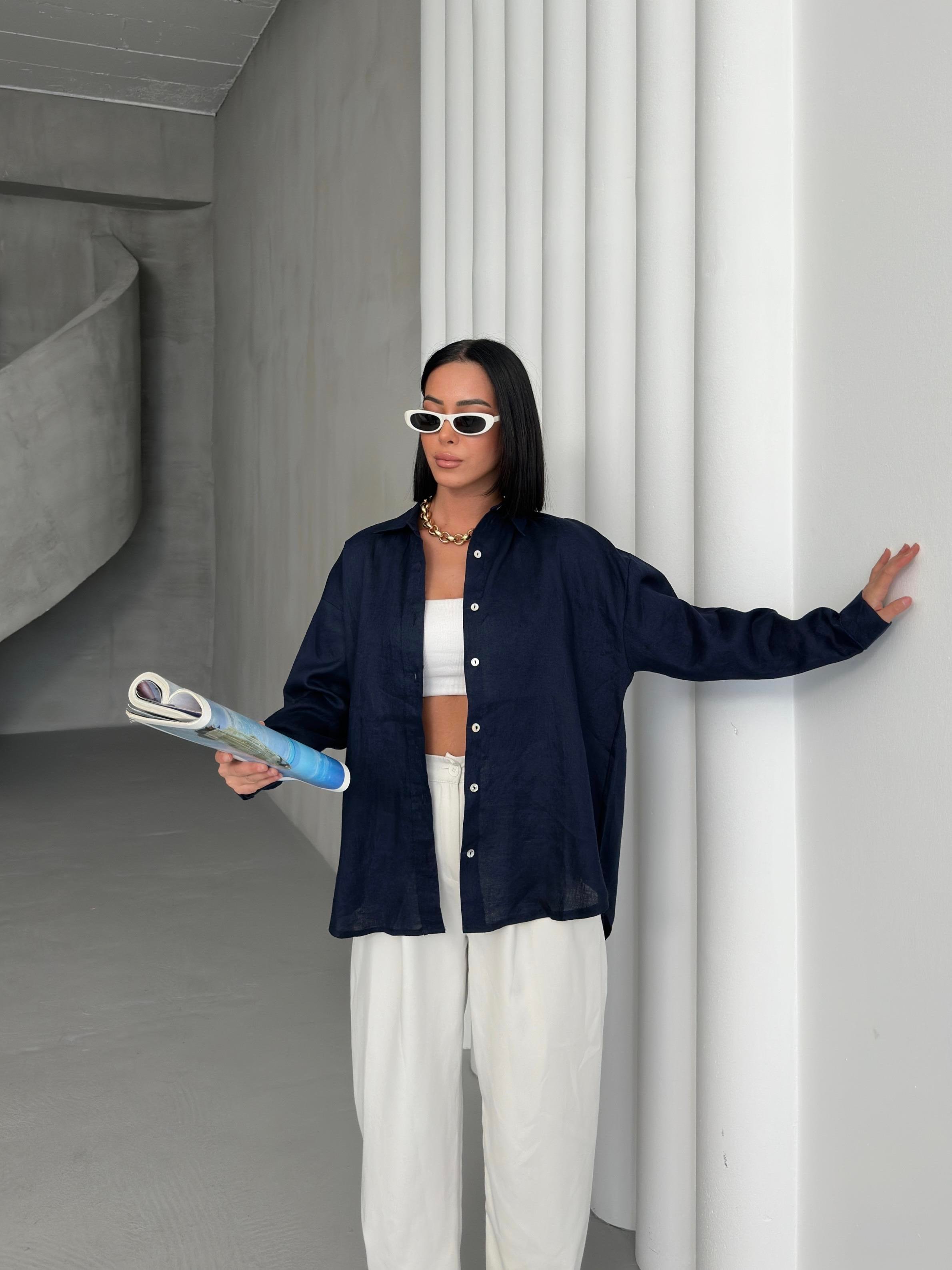 Keten Oversize Gömlek