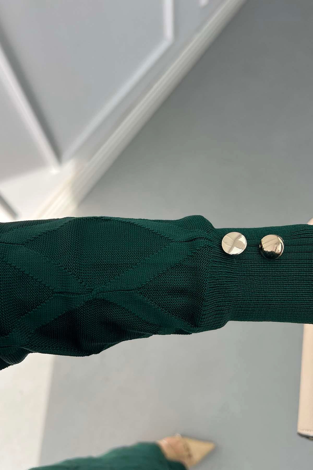 Araboy Polyelit Merserize Hırka Benetton Yeşil