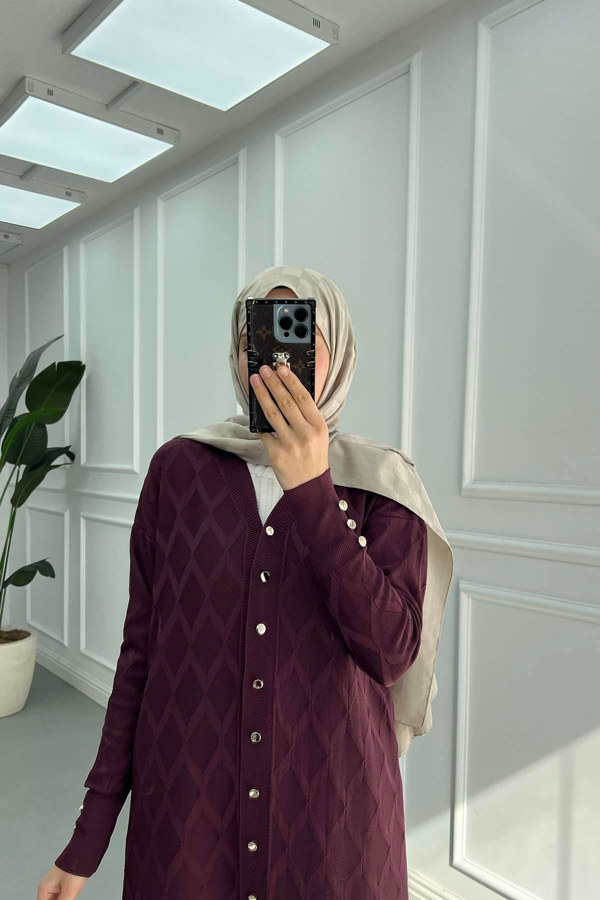 Araboy Polyelit Merserize Hırka Bordo