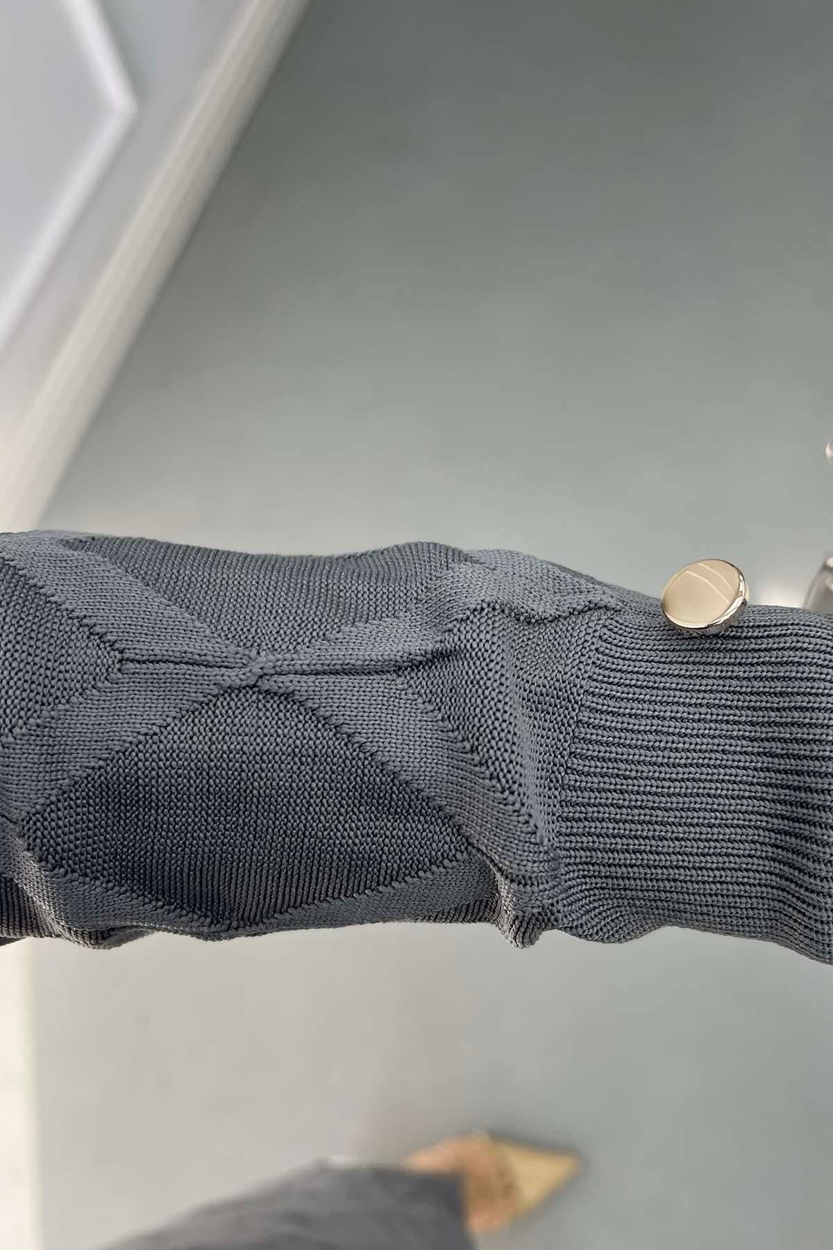 Araboy Polyelit Merserize Hırka Gri