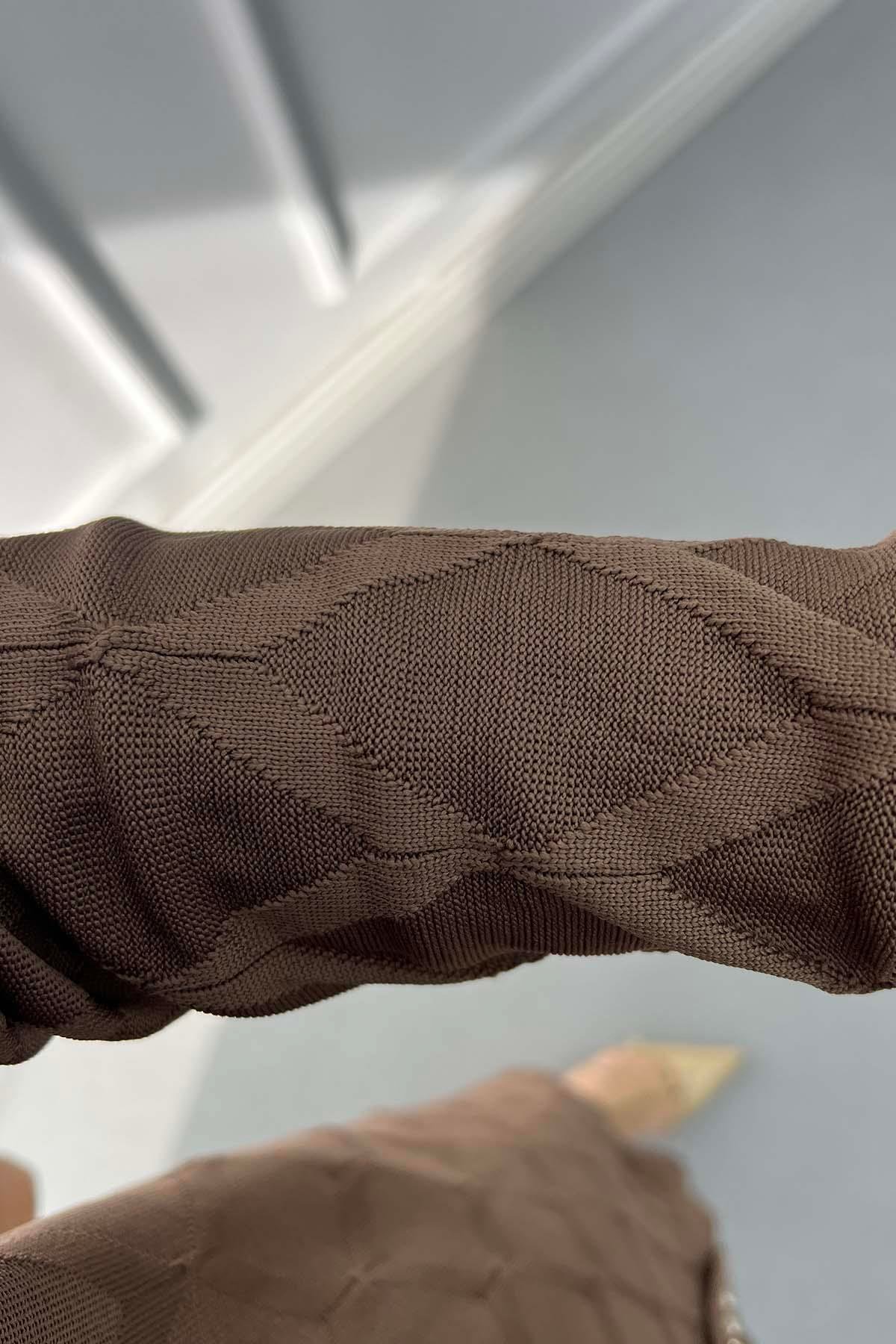 Araboy Polyelit Merserize Hırka Sütlü Kahve